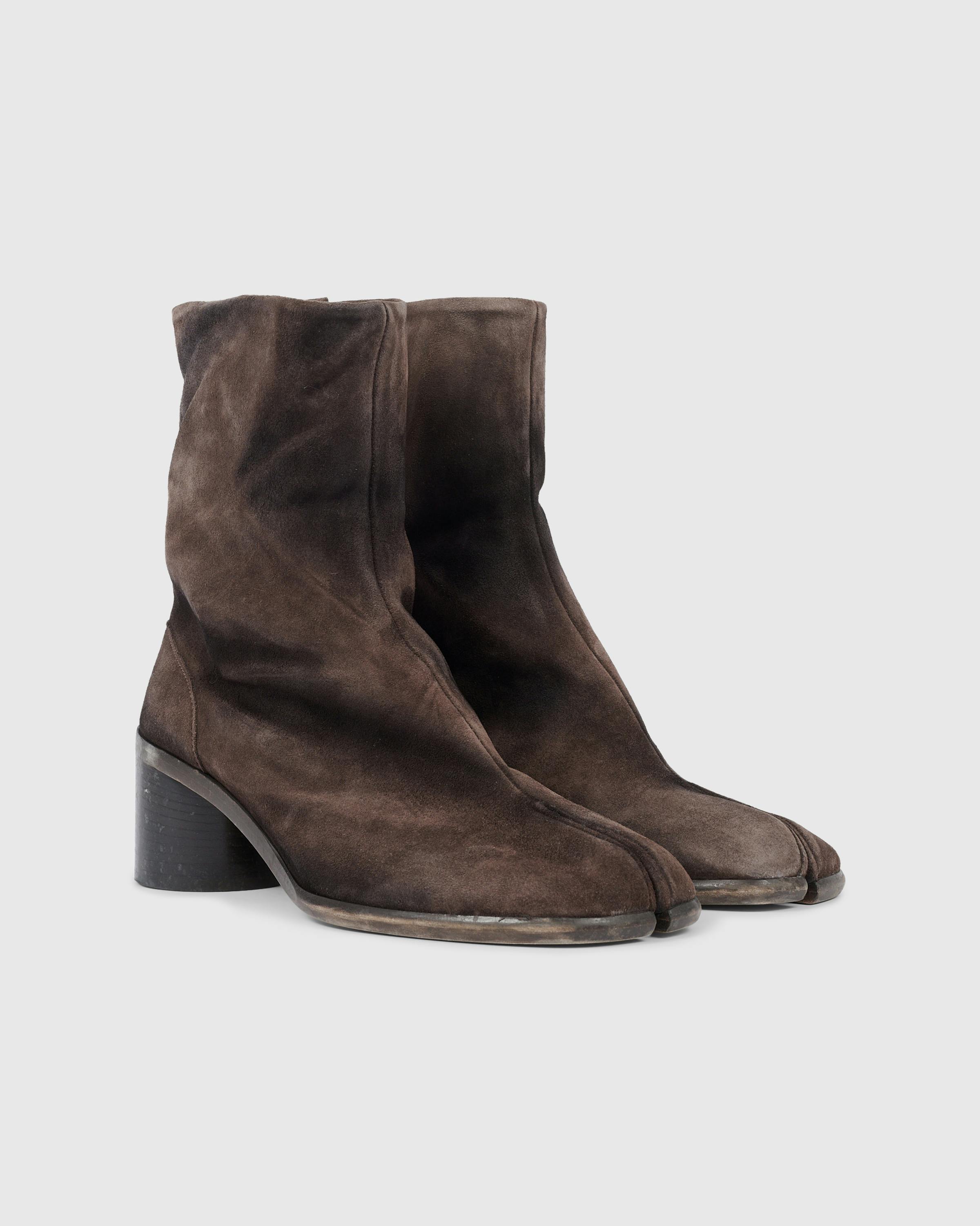 Maison Margiela – Tabi Boot Brown Suede - Heels - Brown - Image 3