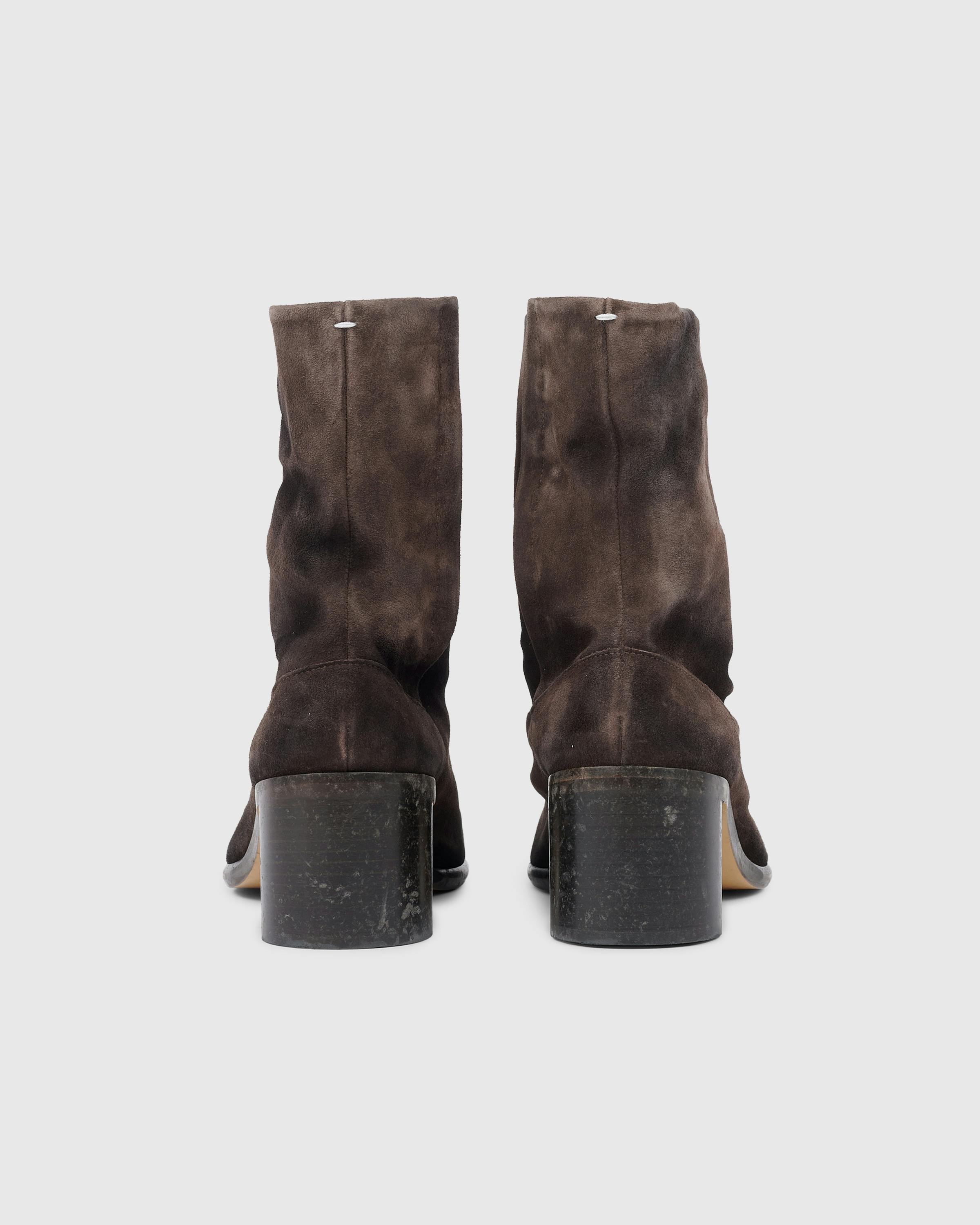 Maison Margiela – Tabi Boot Brown Suede - Heels - Brown - Image 4