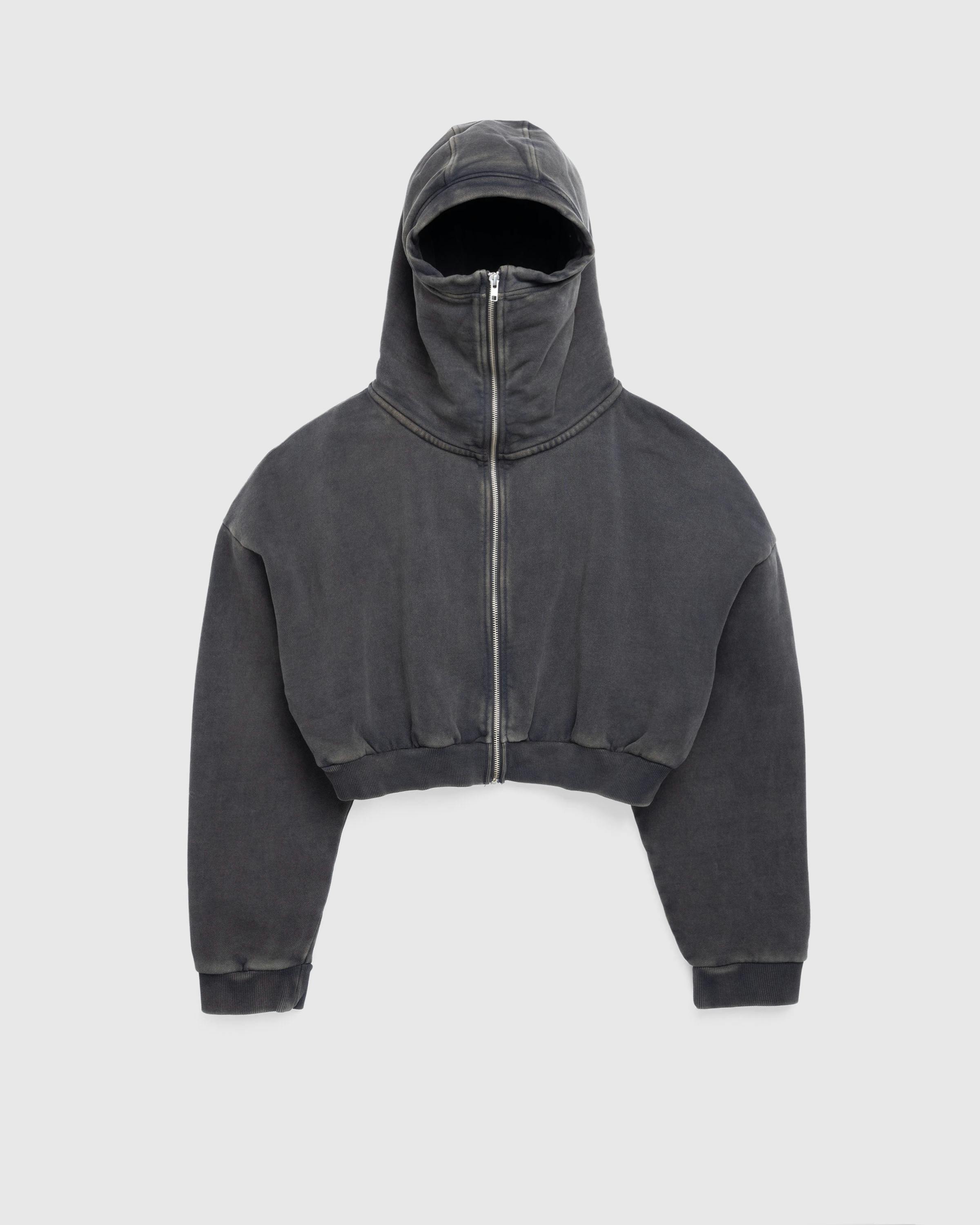 Entire Studios – Cropped Full Zip Washed Black - Zip-Up Sweats - Black - Image 1