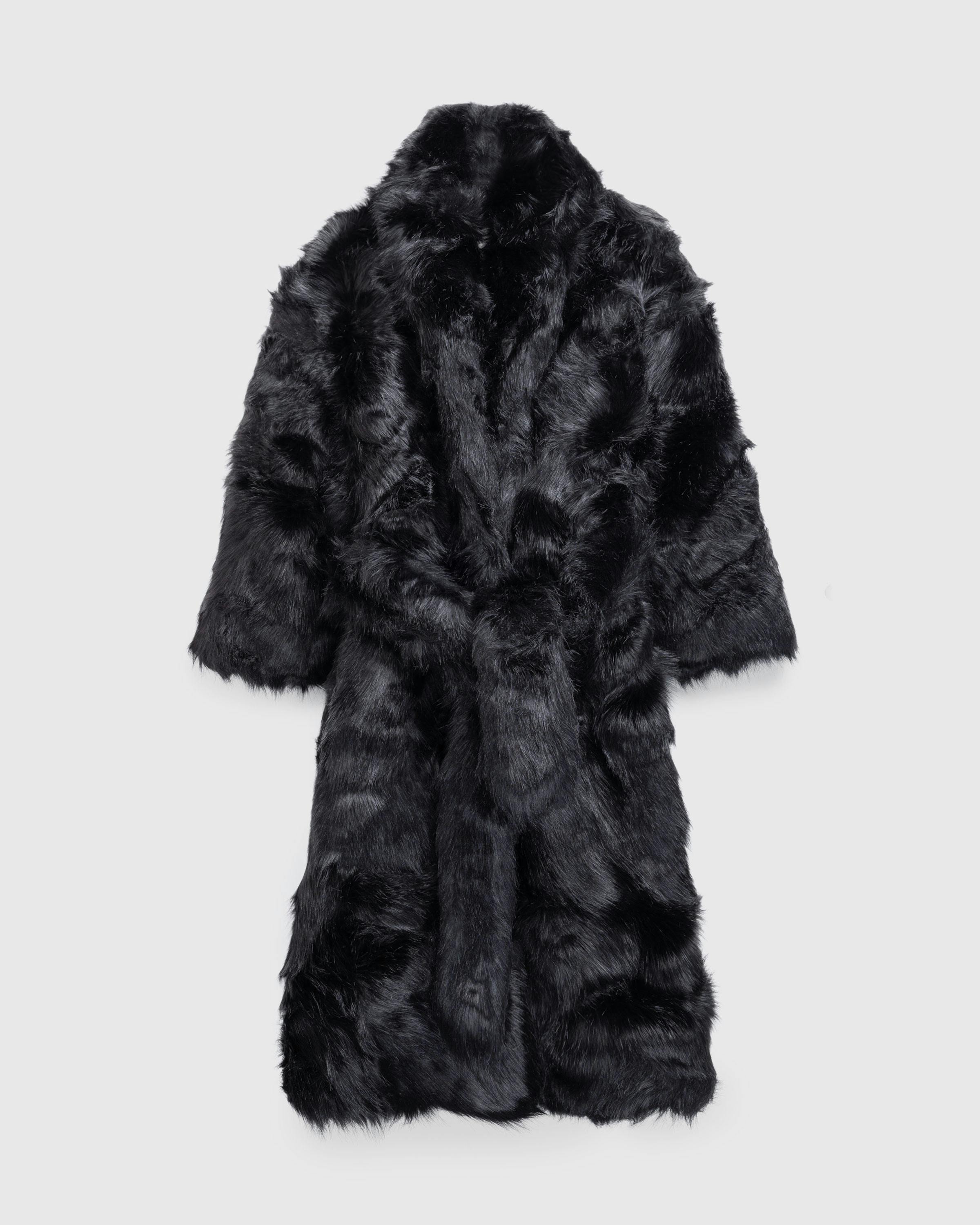 Entire Studios – Vast Fur Coat Black - Trench Coats - Black - Image 1