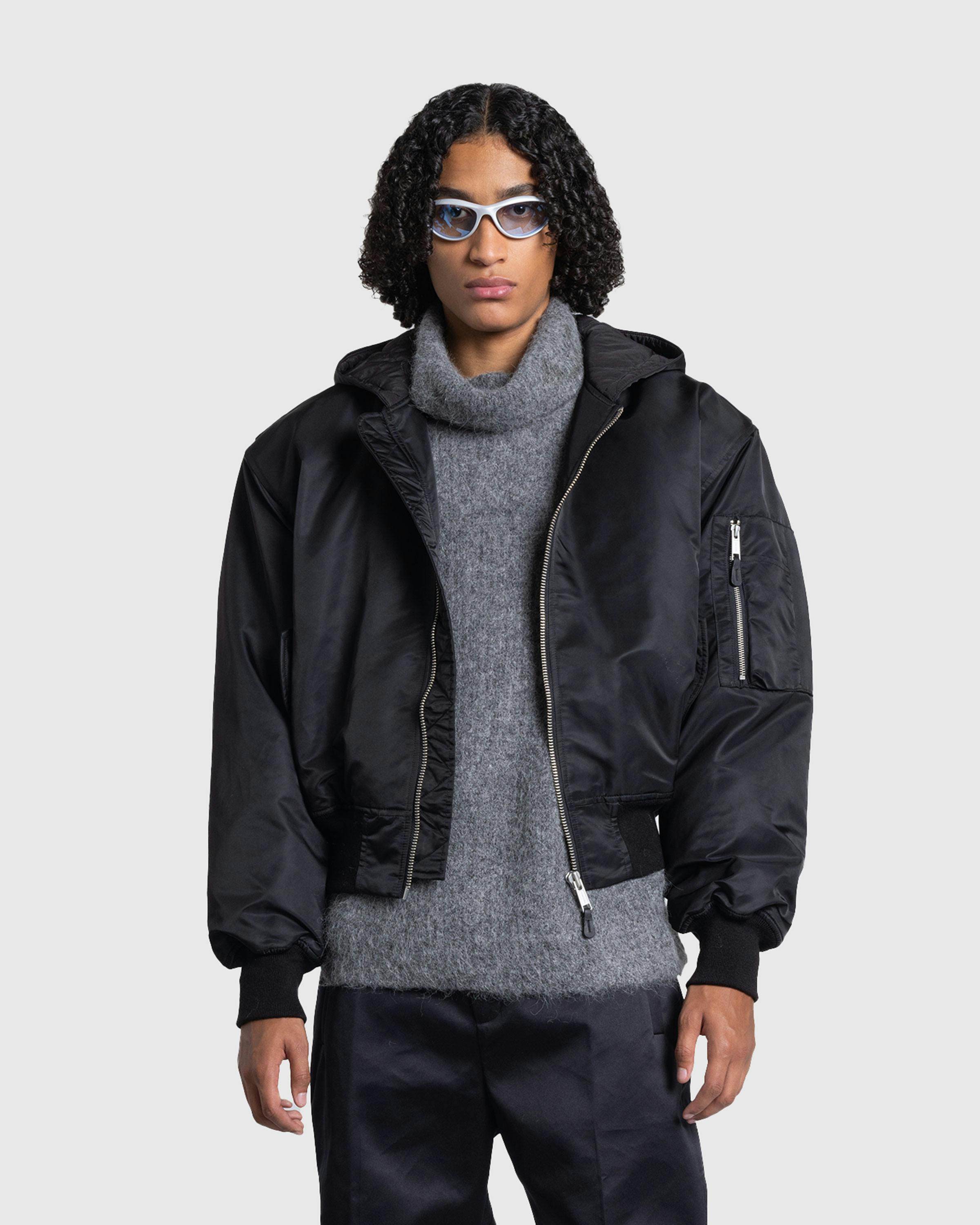 Entire Studios – Hooded Broad Bomber Oil - Bomber Jackets - Black - Image 2