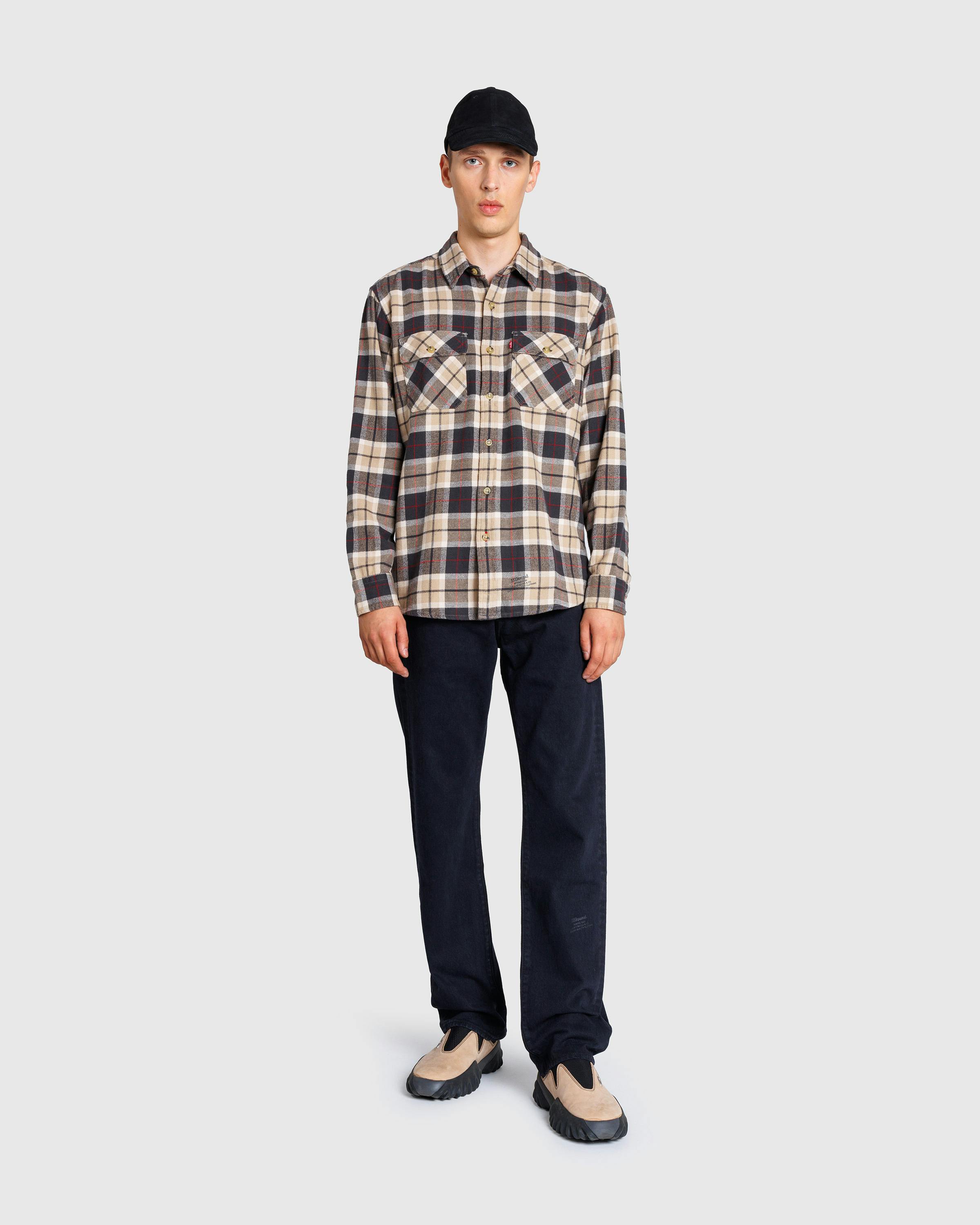 Levi's x JJJJound – PLAID SHIRT BLACK PLAID - Longsleeve Shirts - Black - Image 3