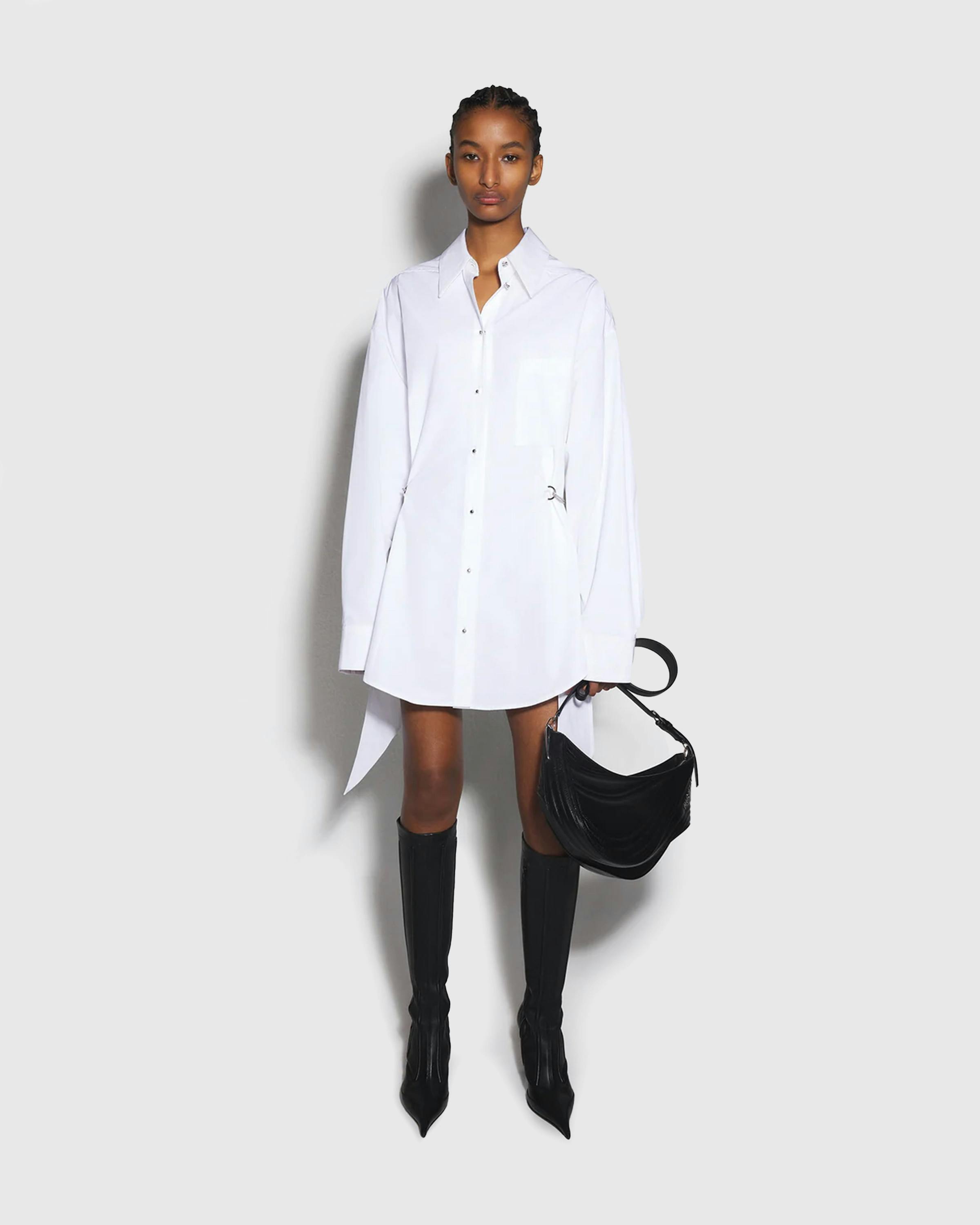 Mugler – Shirt Dress With Chain Off-White - Midi - White - Image 2