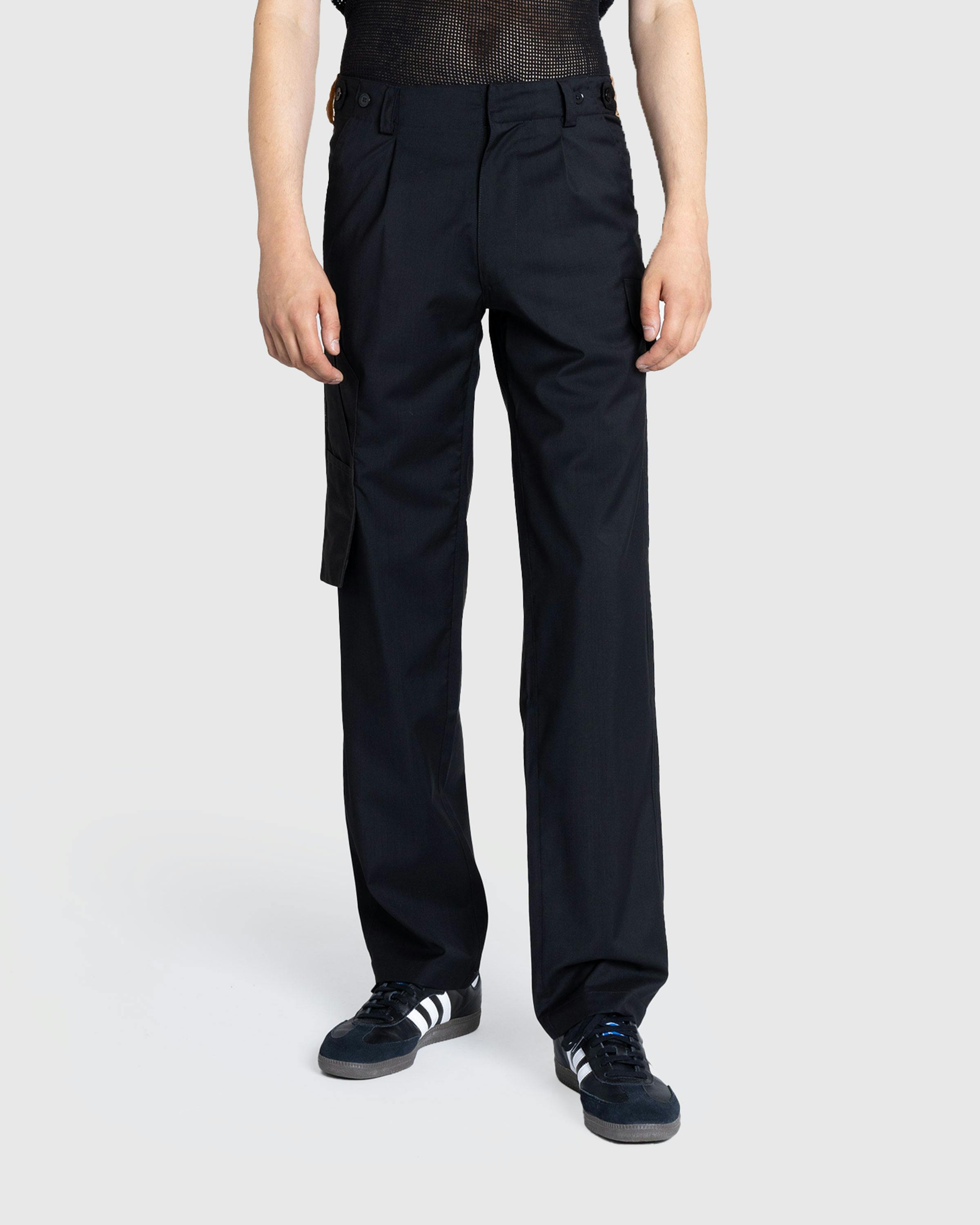 Olly Shinder – Cargo Suit Trouser With Cordura Knife Pocket and Sheer Back Yoke Black/Champagne - Cargo Pants - Black - Image 2