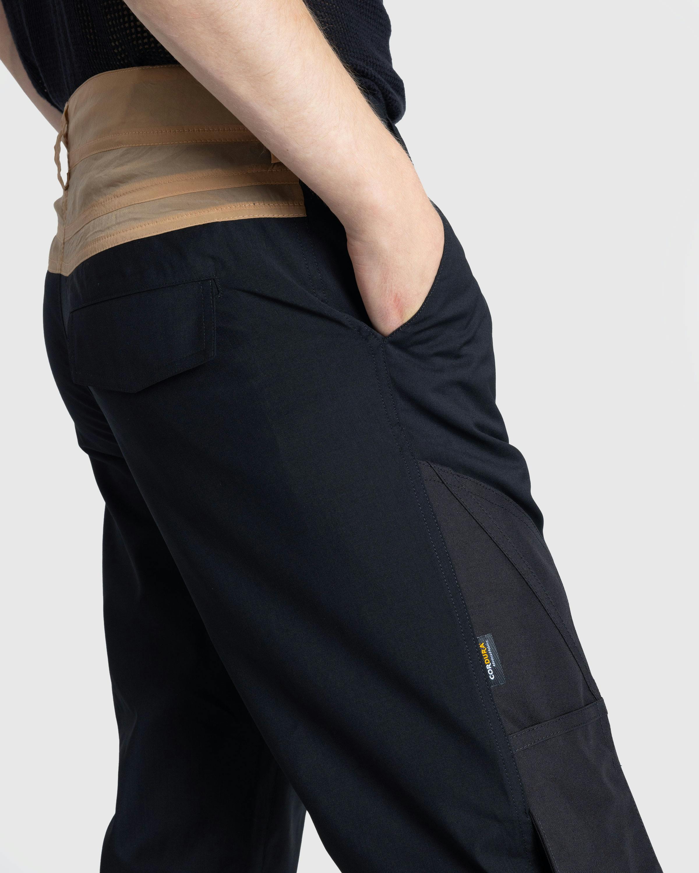 Olly Shinder – Cargo Suit Trouser With Cordura Knife Pocket and Sheer Back Yoke Black/Champagne - Cargo Pants - Black - Image 4