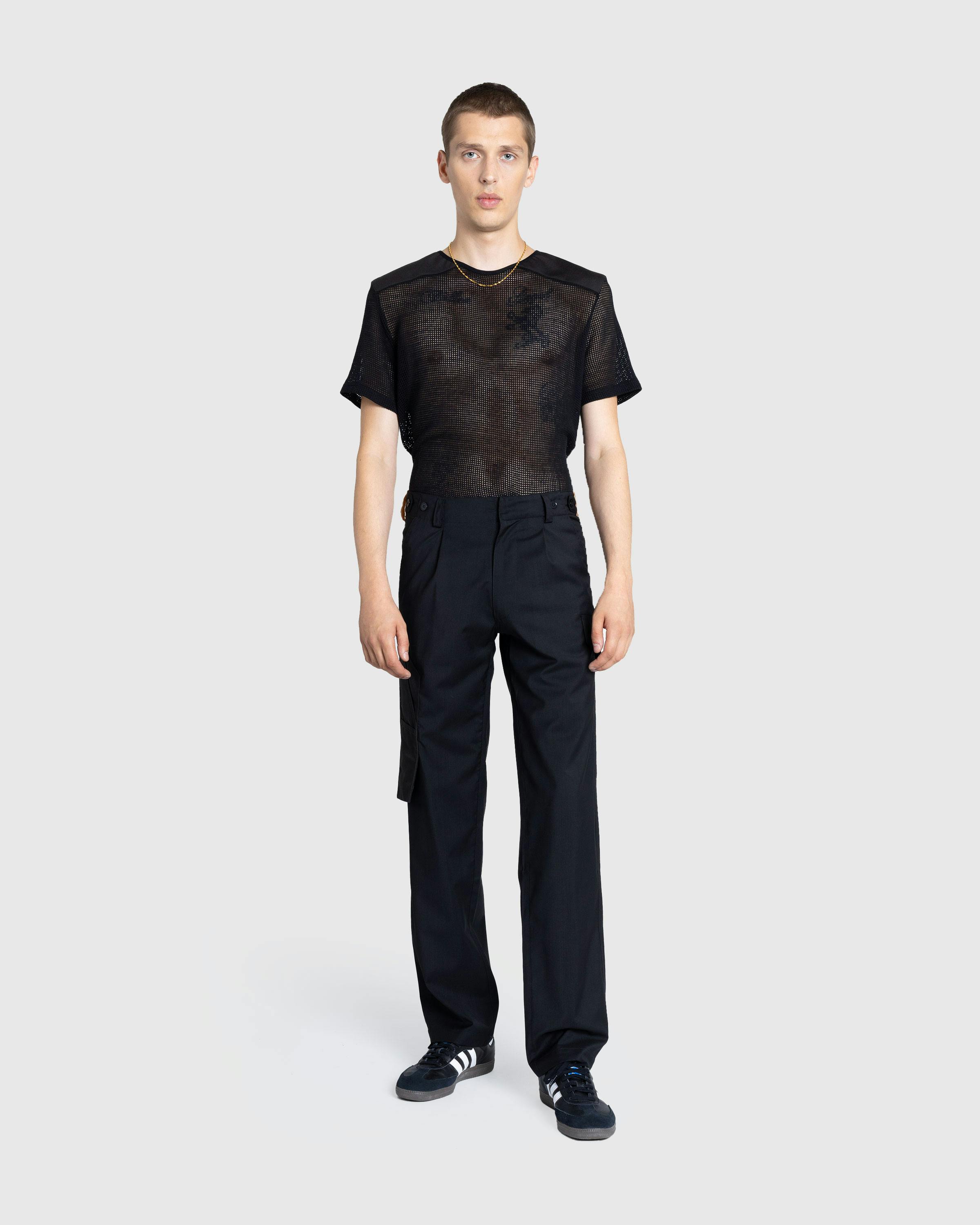 Olly Shinder – Cargo Suit Trouser With Cordura Knife Pocket and Sheer Back Yoke Black/Champagne - Cargo Pants - Black - Image 3