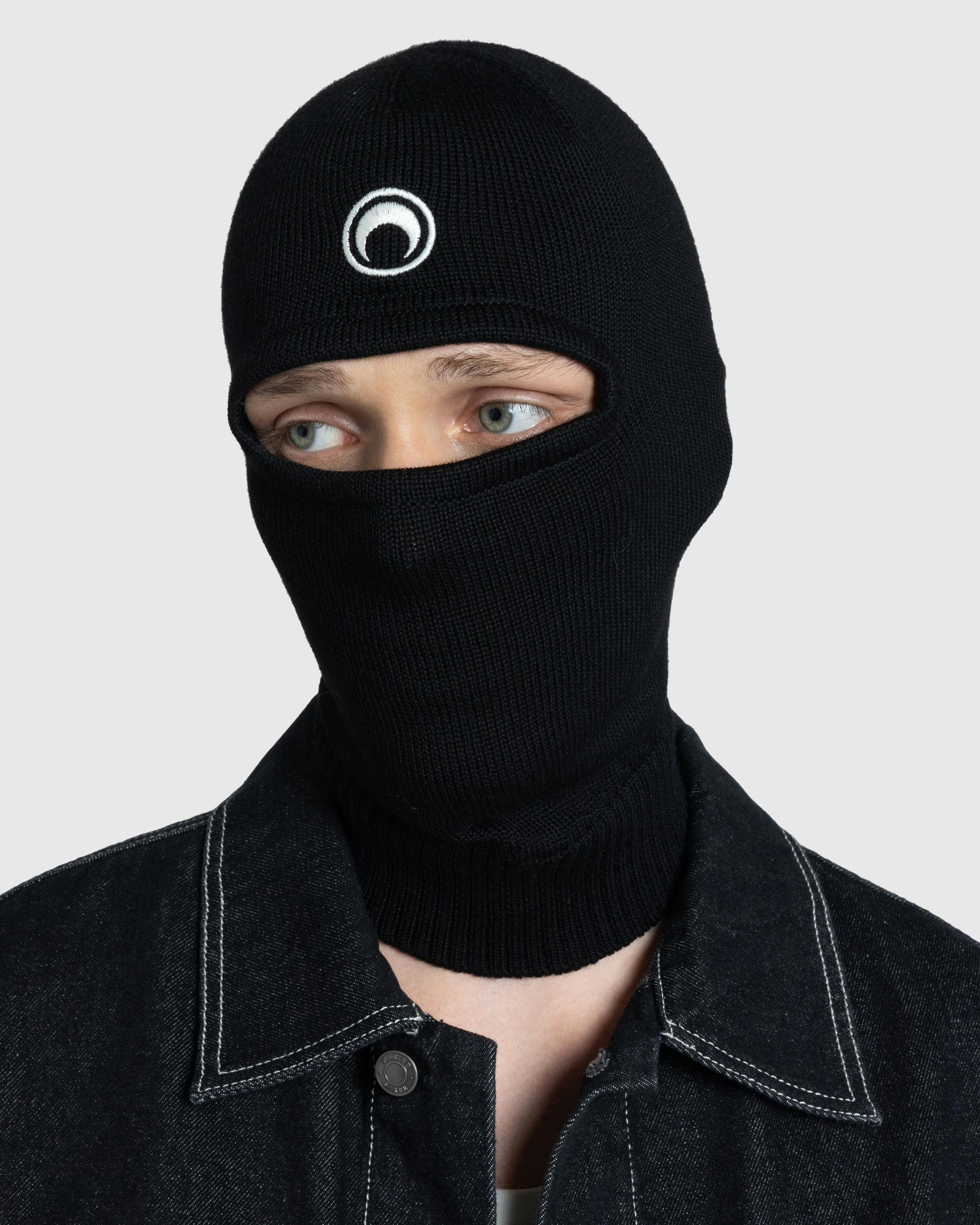 Marine Serre – Moon Logo Knit Balaclava Black - Balaclavas - Black - Image 2