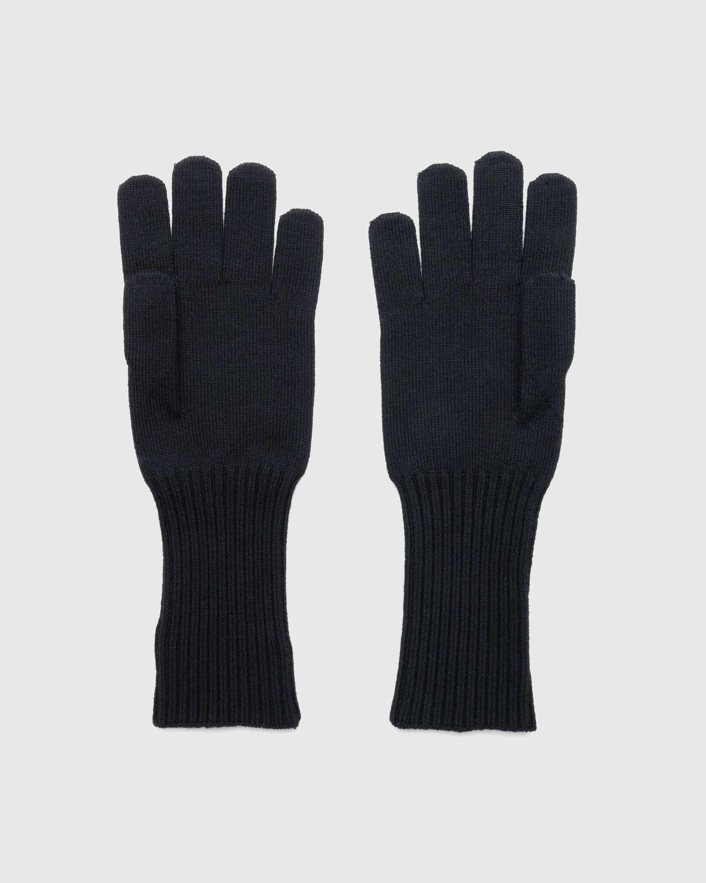 Marine Serre – Moon Logo Knit Long Gloves Black - 5-Finger - Black - Image 3