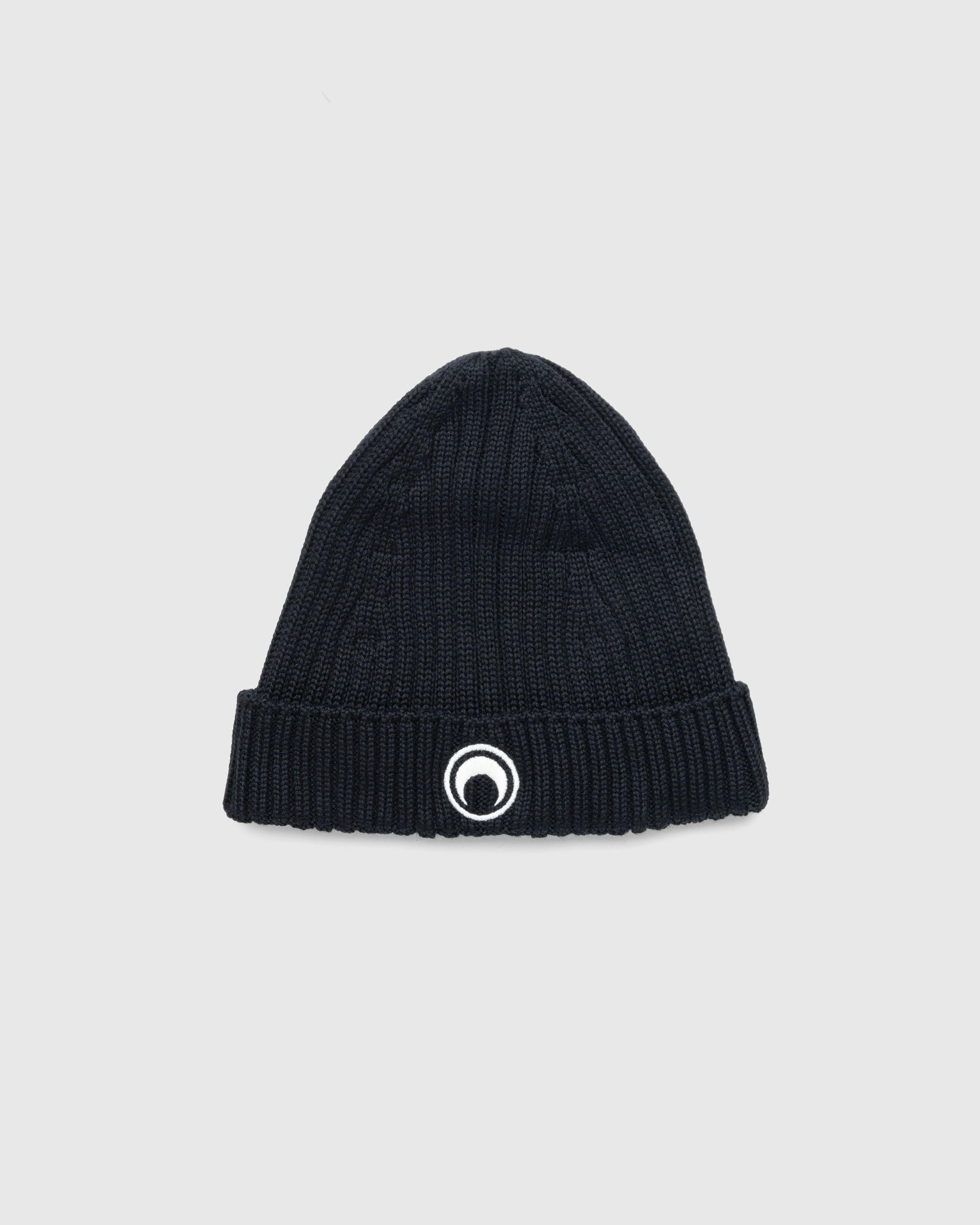 Marine Serre – Moon Logo Knit Beanie Black - Beanies - Black - Image 1