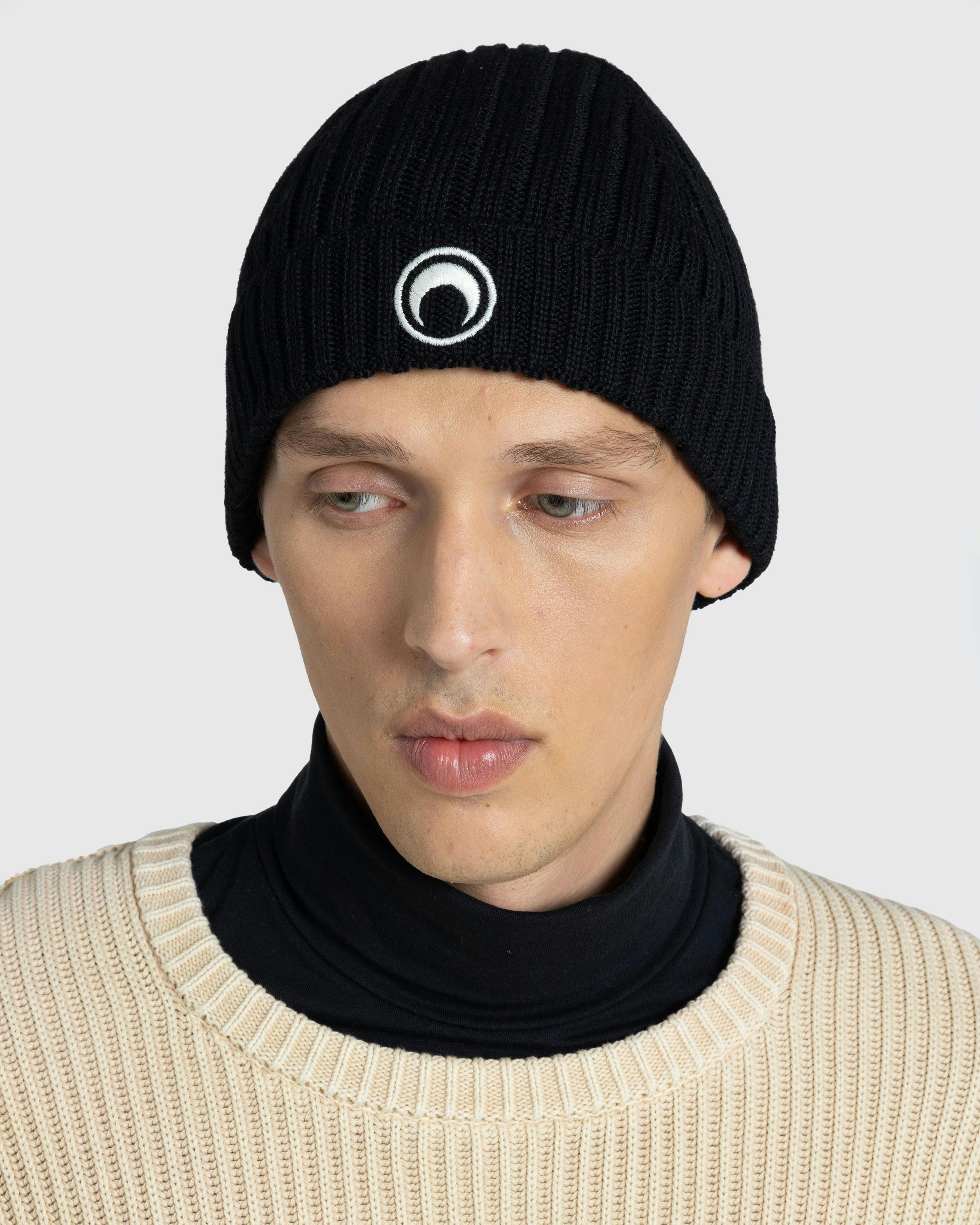 Marine Serre – Moon Logo Knit Beanie Black - Beanies - Black - Image 2