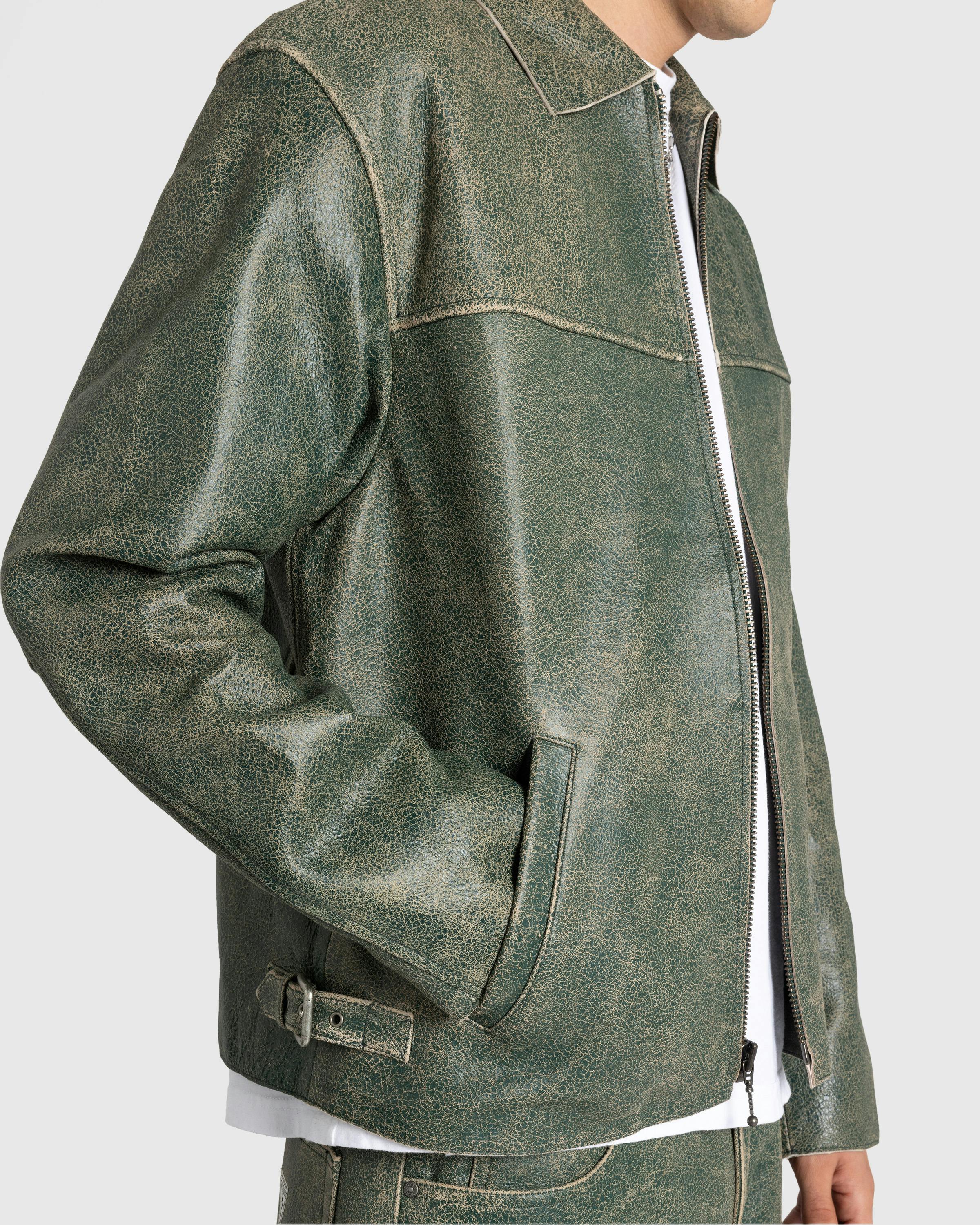 Guess USA – Crackled Leather Jacket Castle Green Multi - Leather Jackets - Castle Green Multi - Image 4