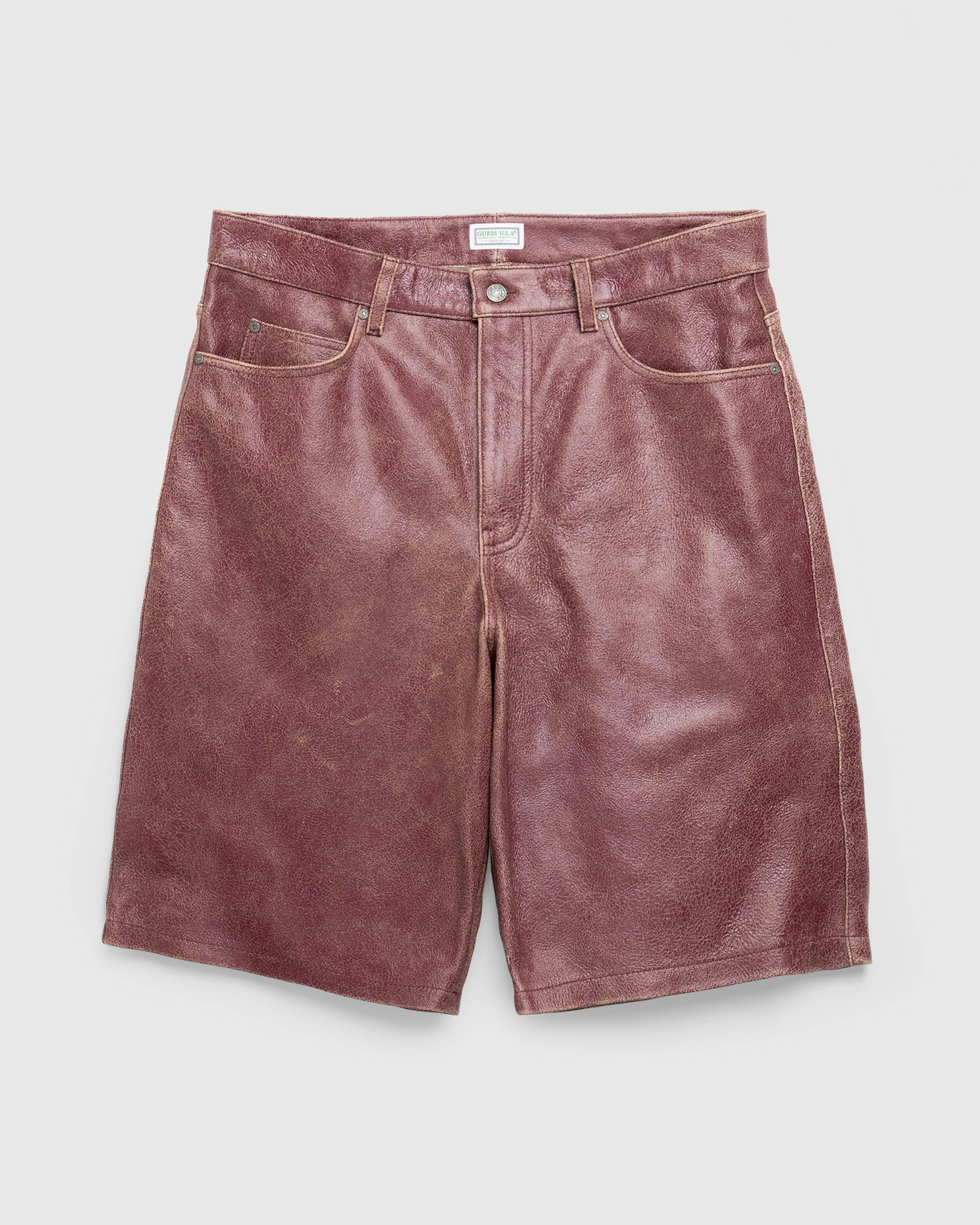 Guess USA – Crackle Leather Shorts Petite Syrah Multi - Bermuda Cuts - Petite Syrah Multi - Image 1