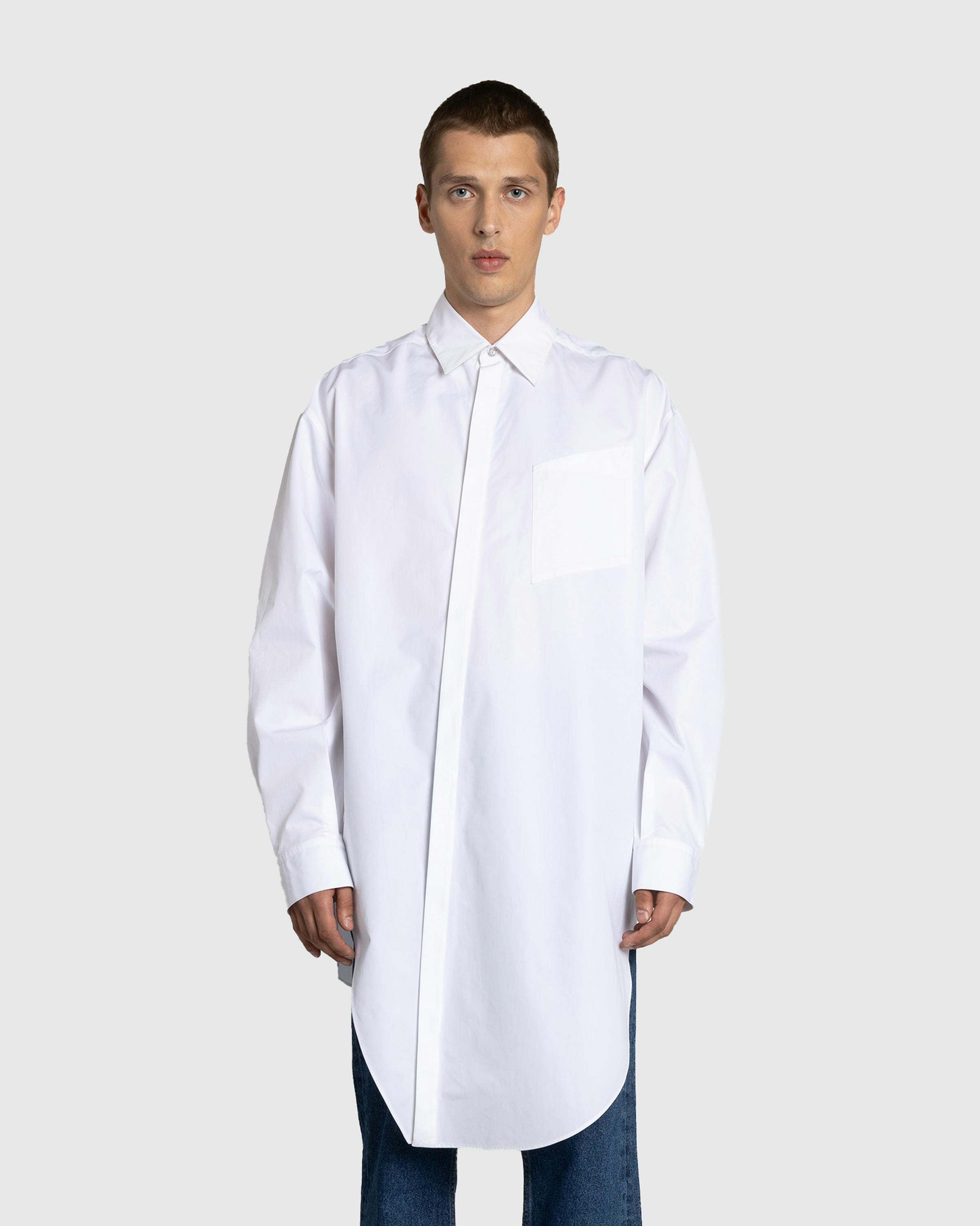 Mugler – Button-Down Top Blanc Optique - T-Shirts - White - Image 2