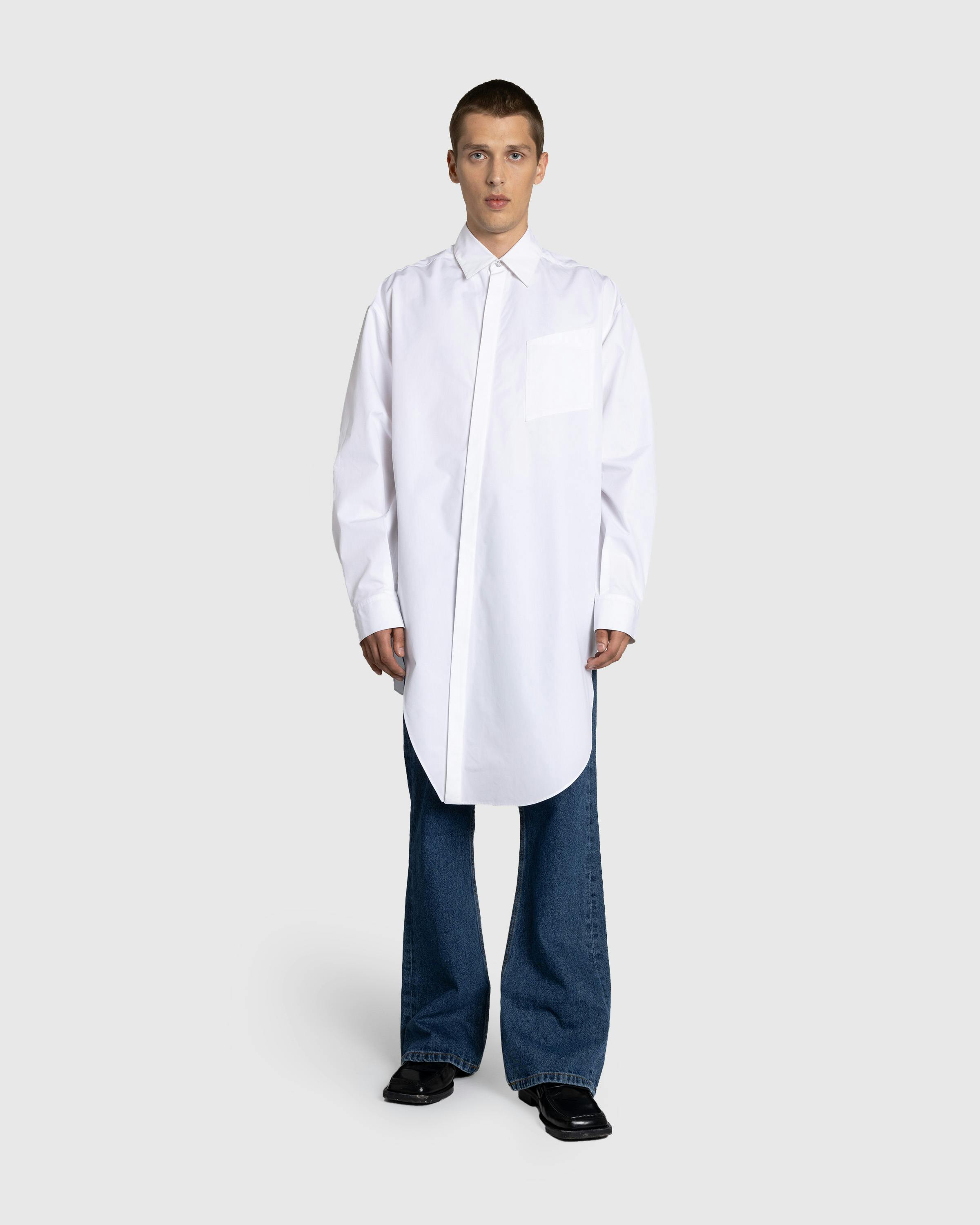 Mugler – Button-Down Top Blanc Optique - T-Shirts - White - Image 3