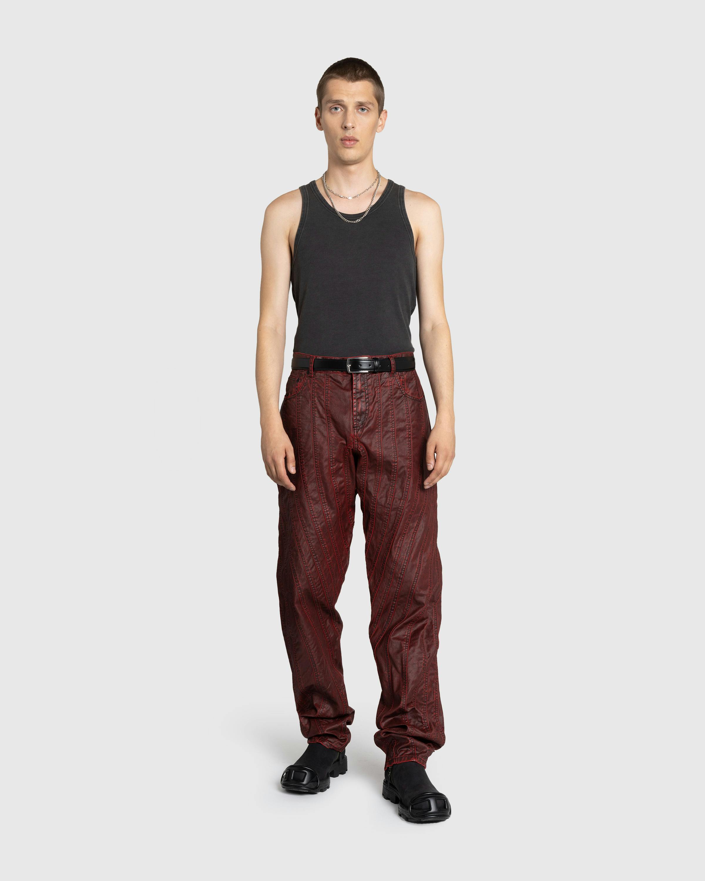 Mugler – Waxed Spiral Baggy Jeans Vampire - Trousers - Black - Image 3