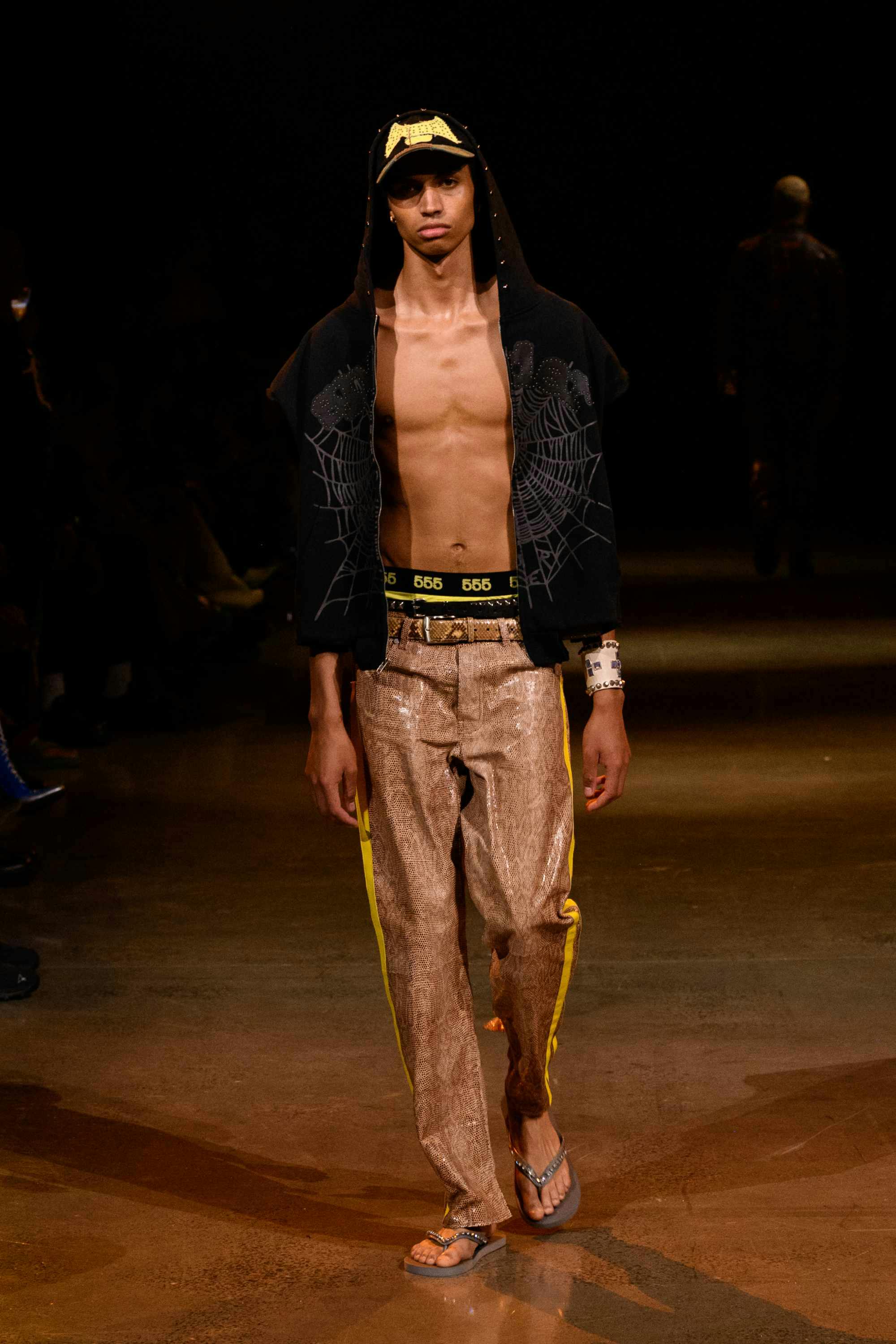 Young Thug's SP5DER clothing brand runway show at new york fashion week fall/winter 2024