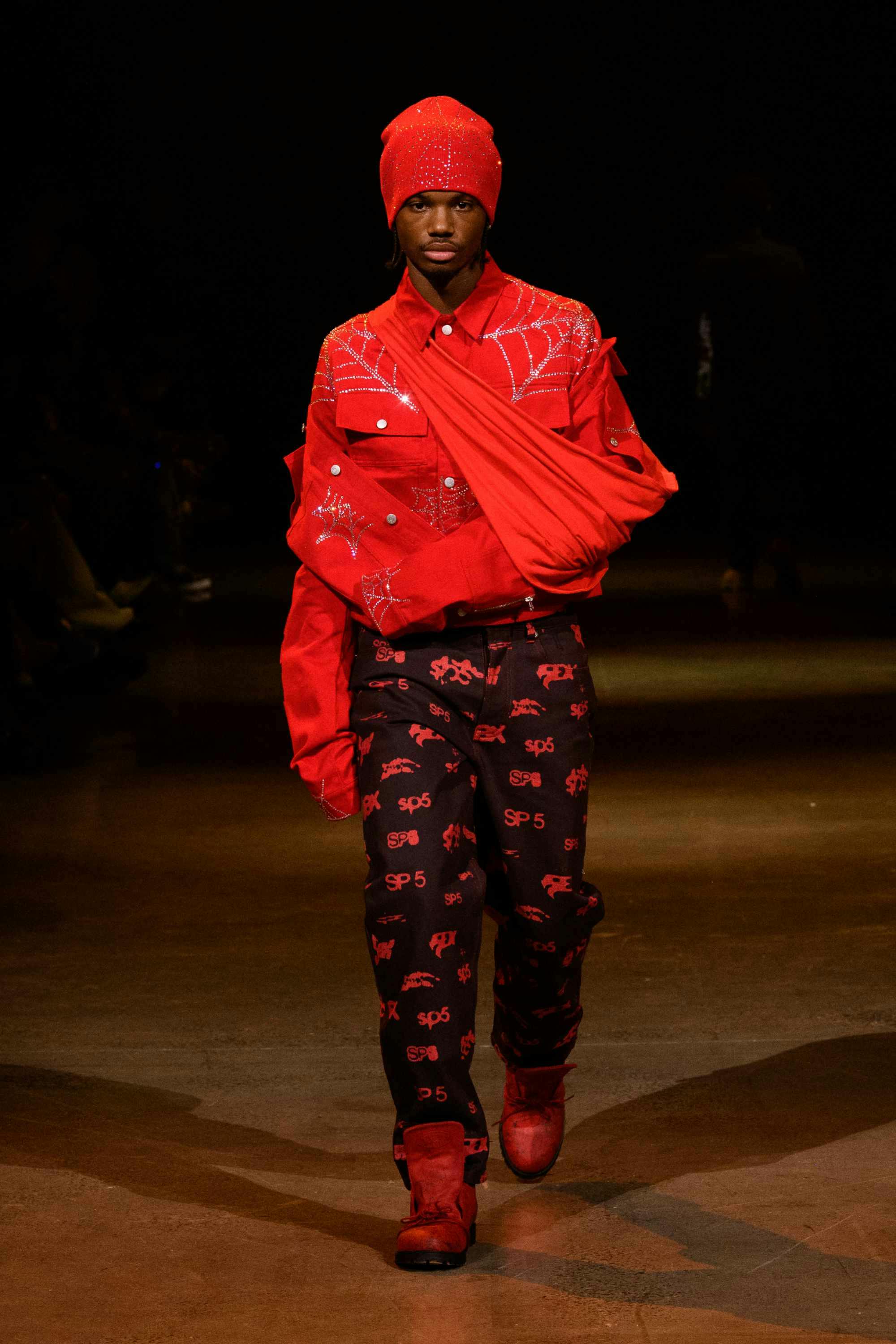 Young Thug's SP5DER clothing brand runway show at new york fashion week fall/winter 2024