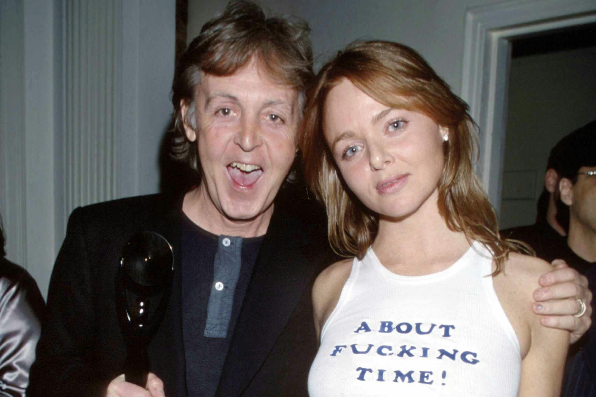 stella mccartney with paul wearing about fucking time tanktop