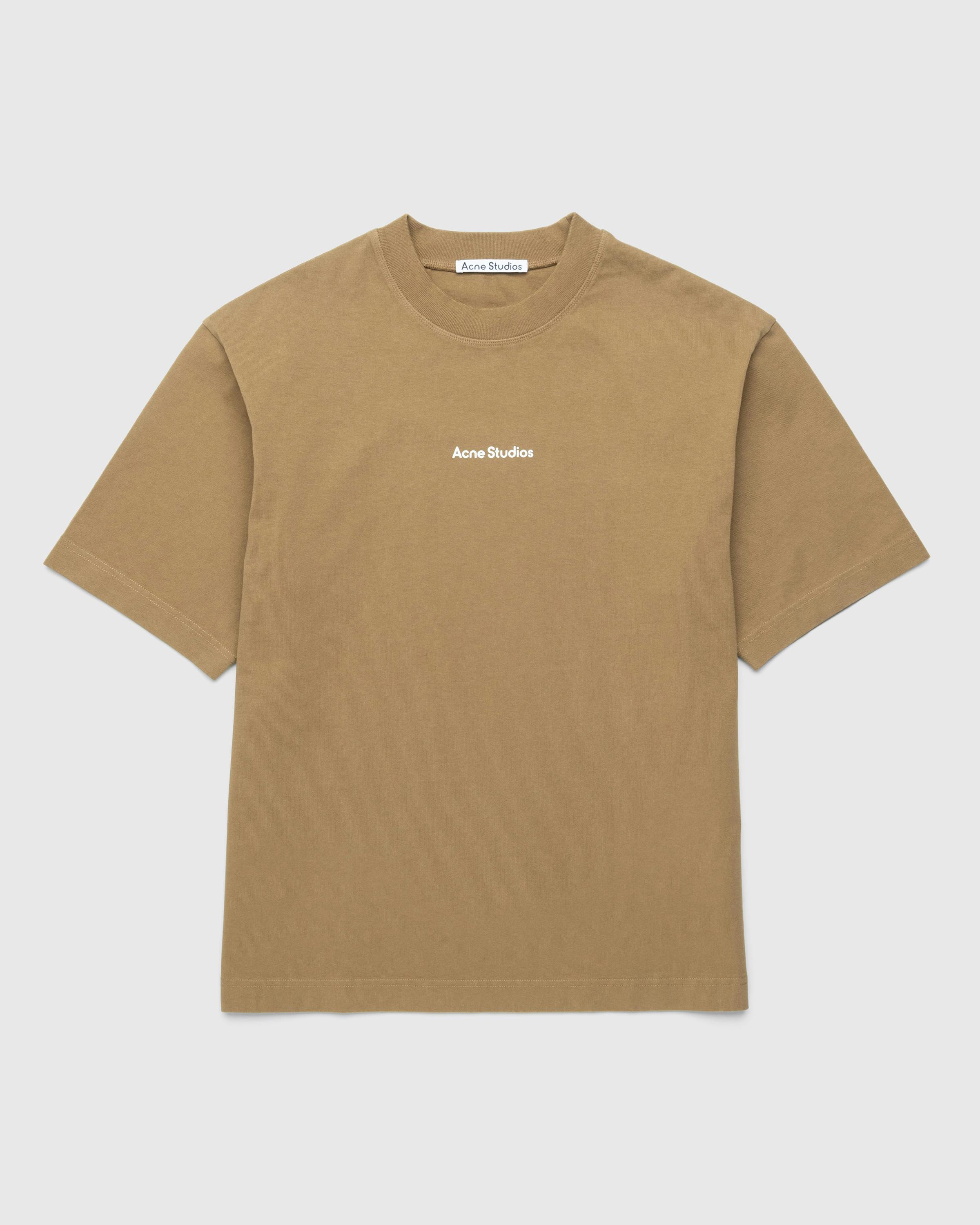 Acne Studios – Logo T-Shirt Mud Beige - T-Shirts - Pink - Image 1