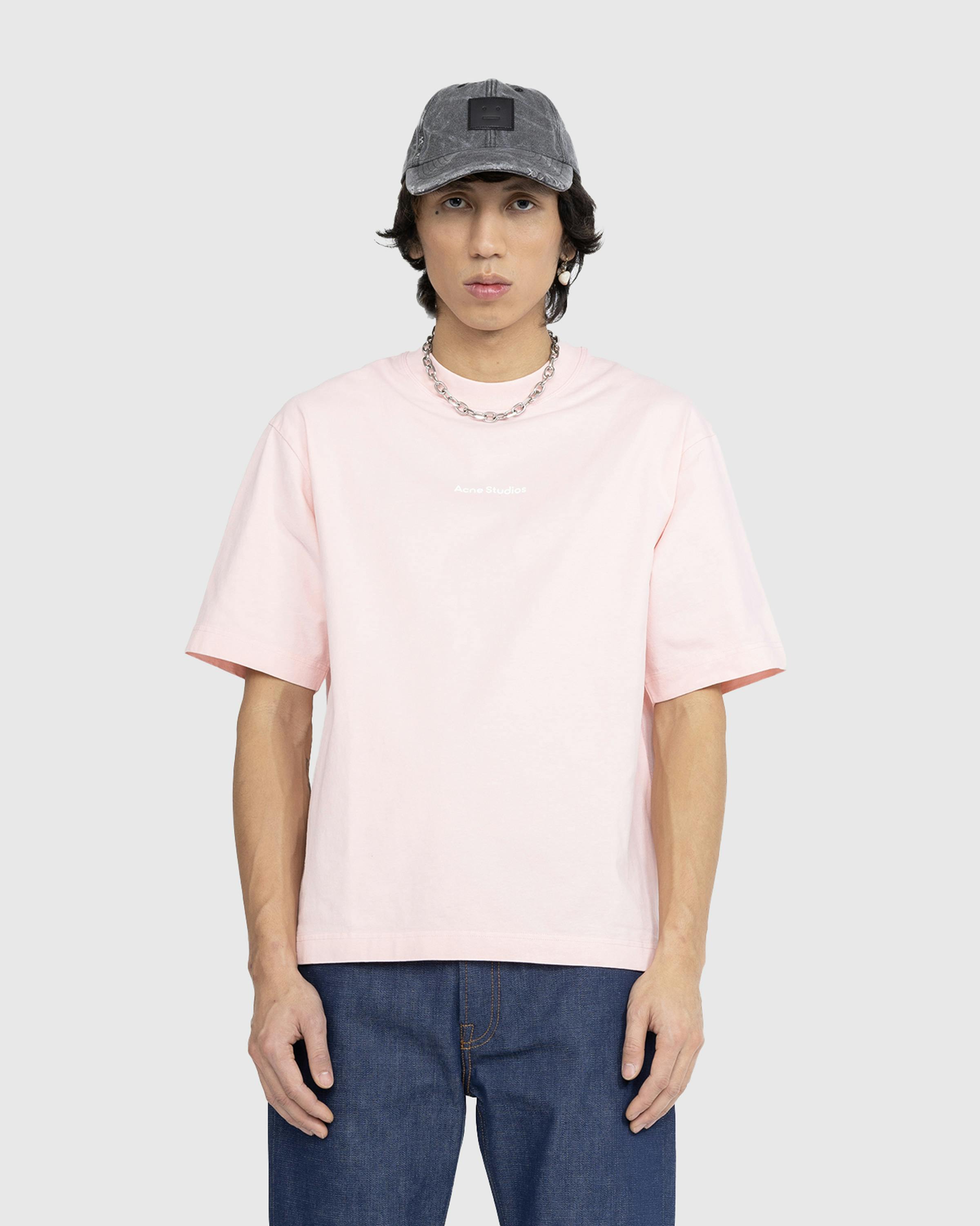 Acne Studios – Logo T-Shirt Pale Pink - T-Shirts - Beige - Image 3