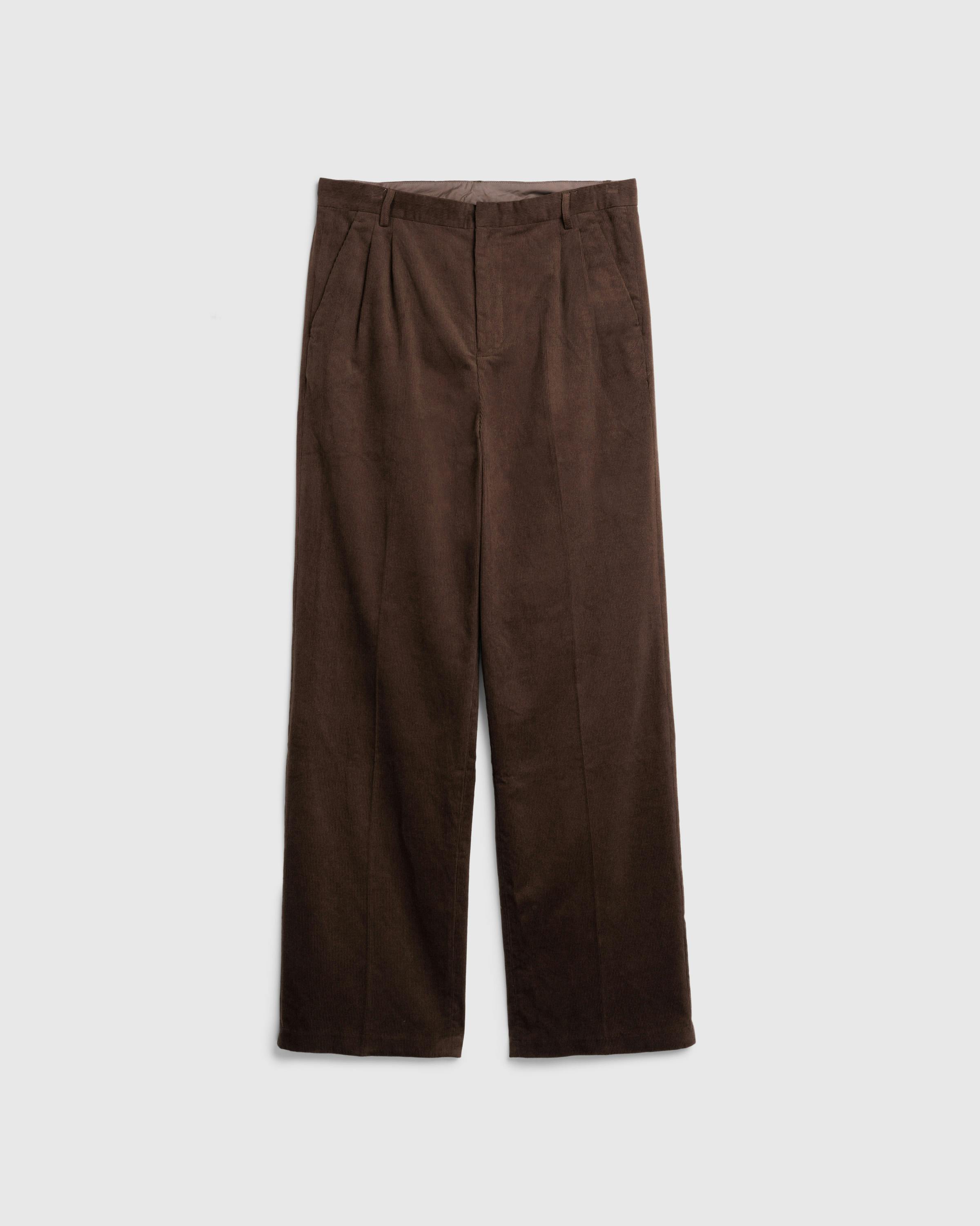 Highsnobiety – Cord Pleated Dress Pants Brown - Trousers - Brown - Image 1