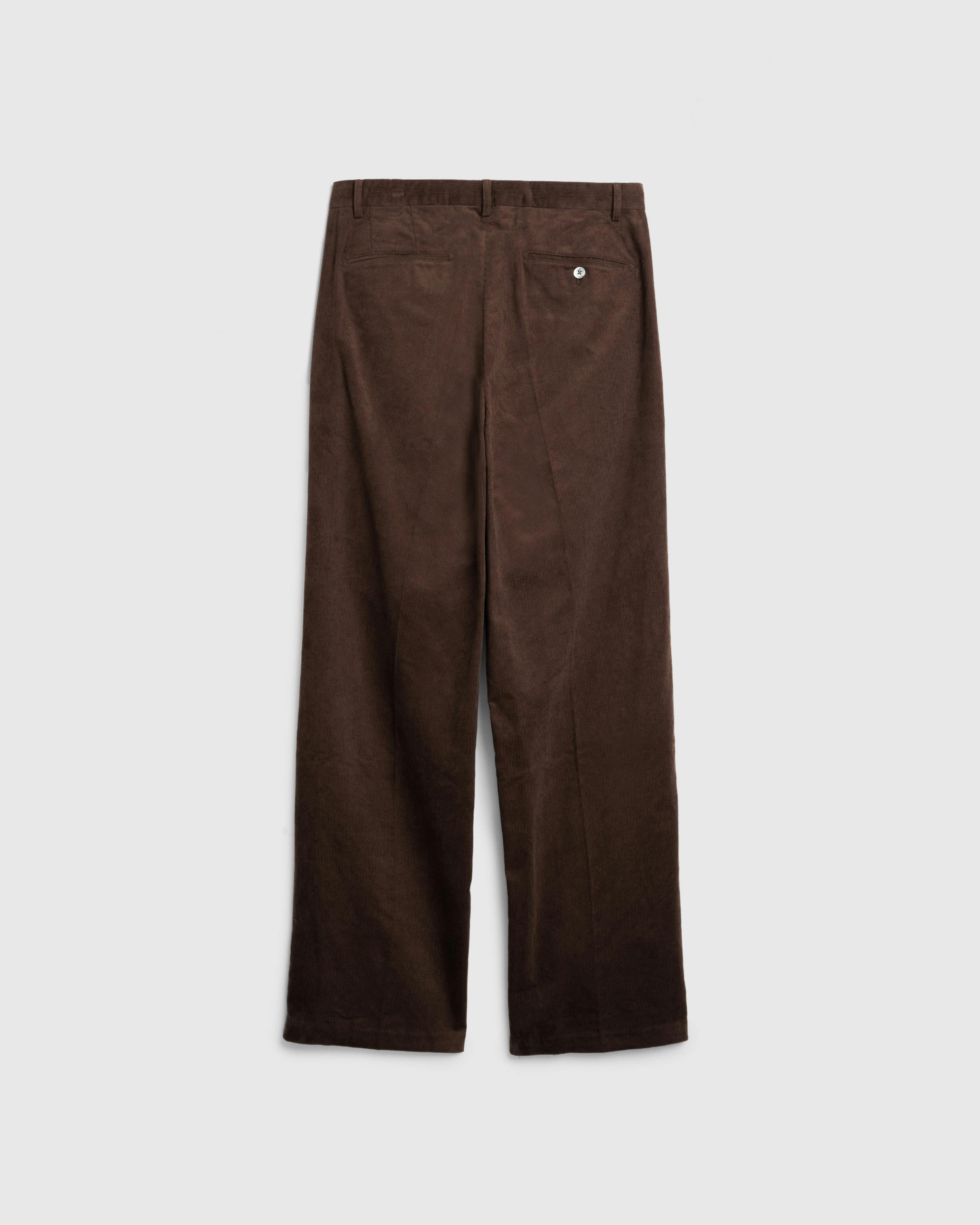 Highsnobiety – Cord Pleated Dress Pants Brown - Trousers - Brown - Image 4