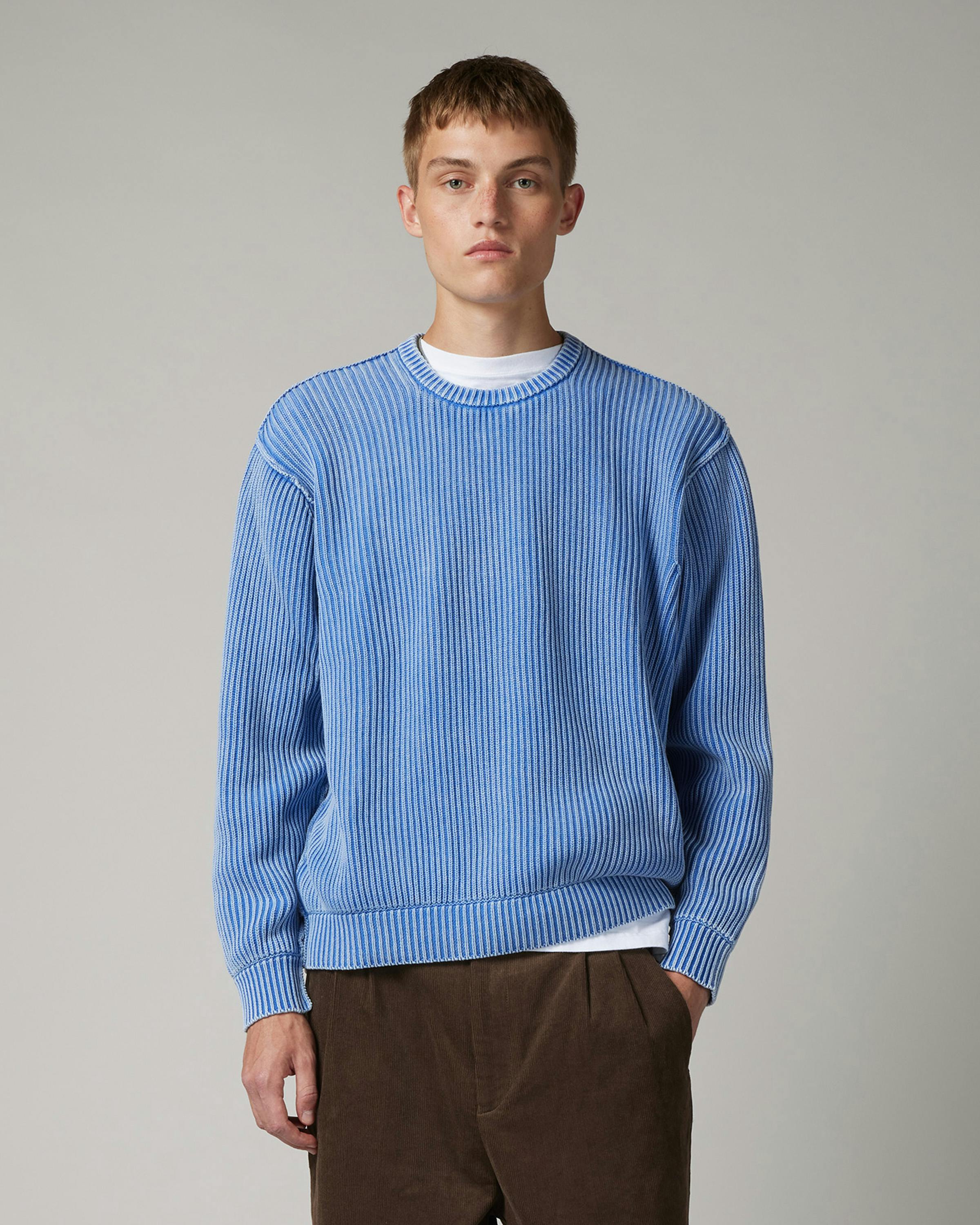 Highsnobiety HS05 – Pigment Dyed Sweater Light Blue - Crewnecks - Blue - Image 2