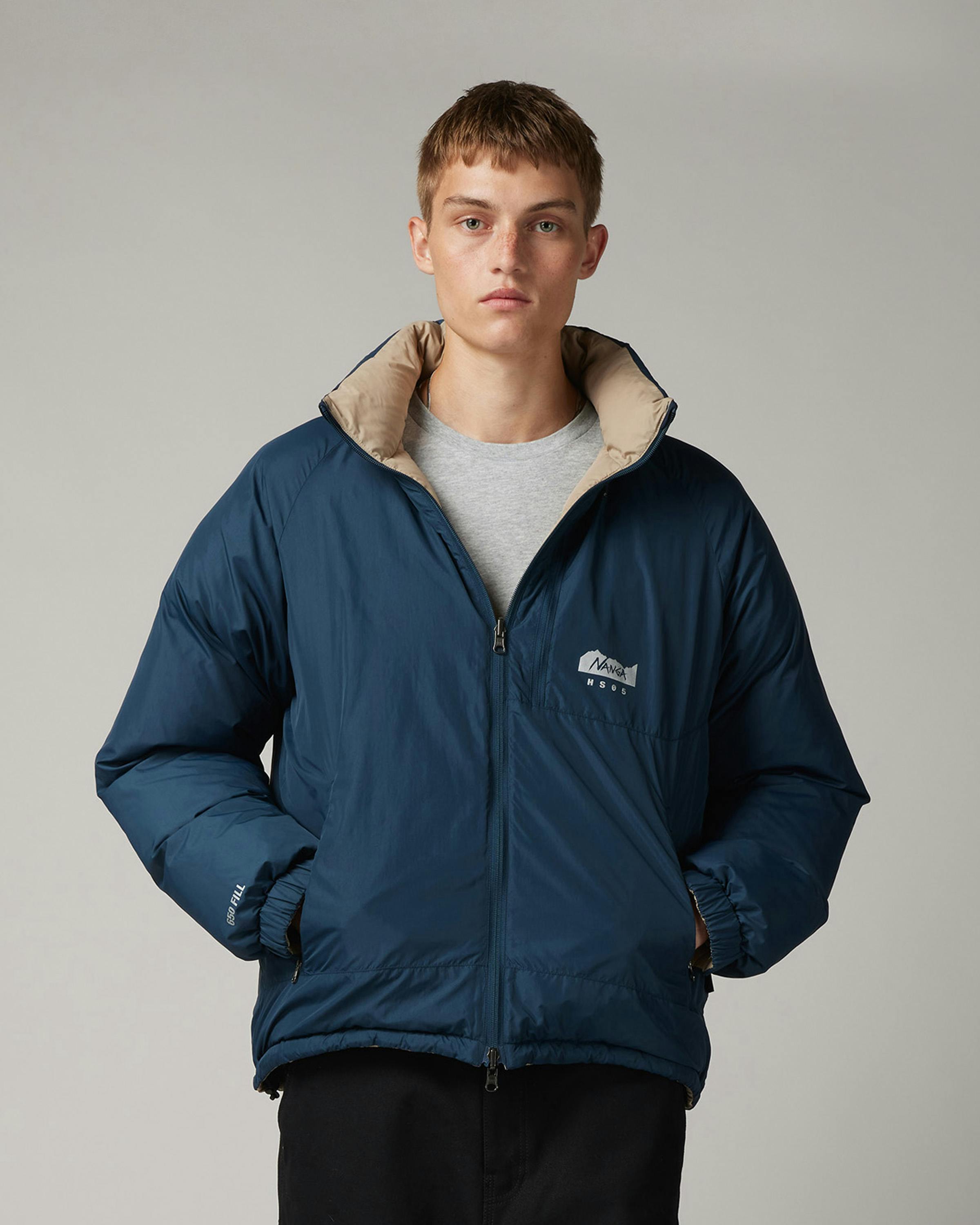 NANGA x Highsnobiety HS05 – Reversible Down Jacket Navy/Beige - Down Jackets - Navy/Beige - Image 3