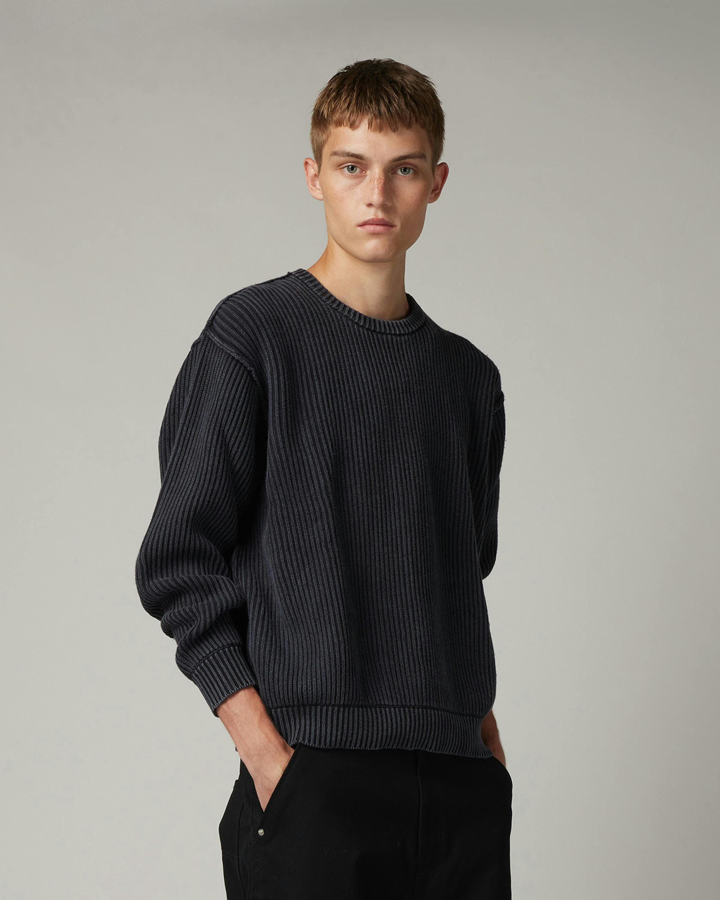 Highsnobiety HS05 – Pigment Dyed Sweater - Crewnecks - Black - Image 2