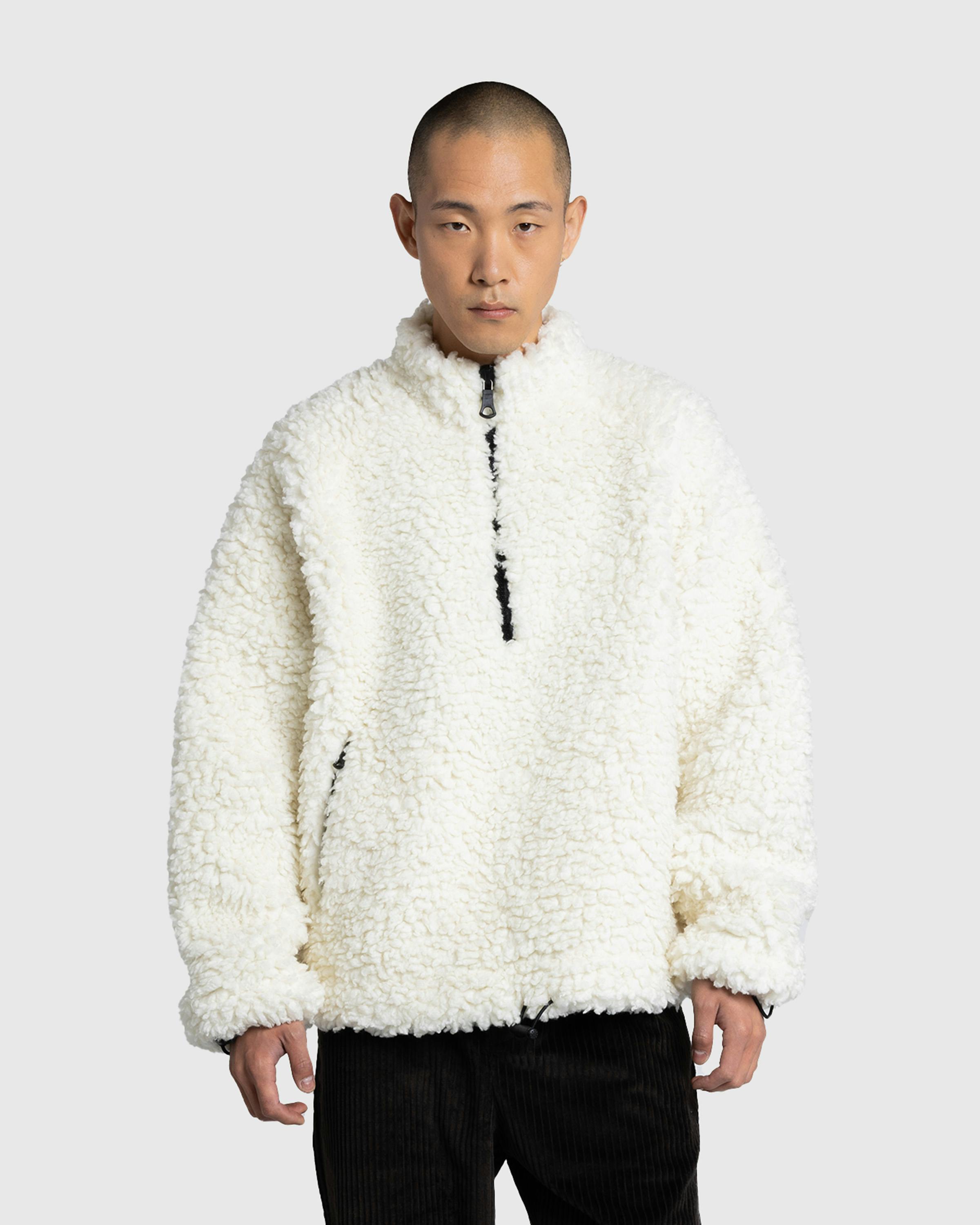 Meta Campania Collective – Jason Shearling Quarter-Zip Natural White - Fleece Jackets - White - Image 2