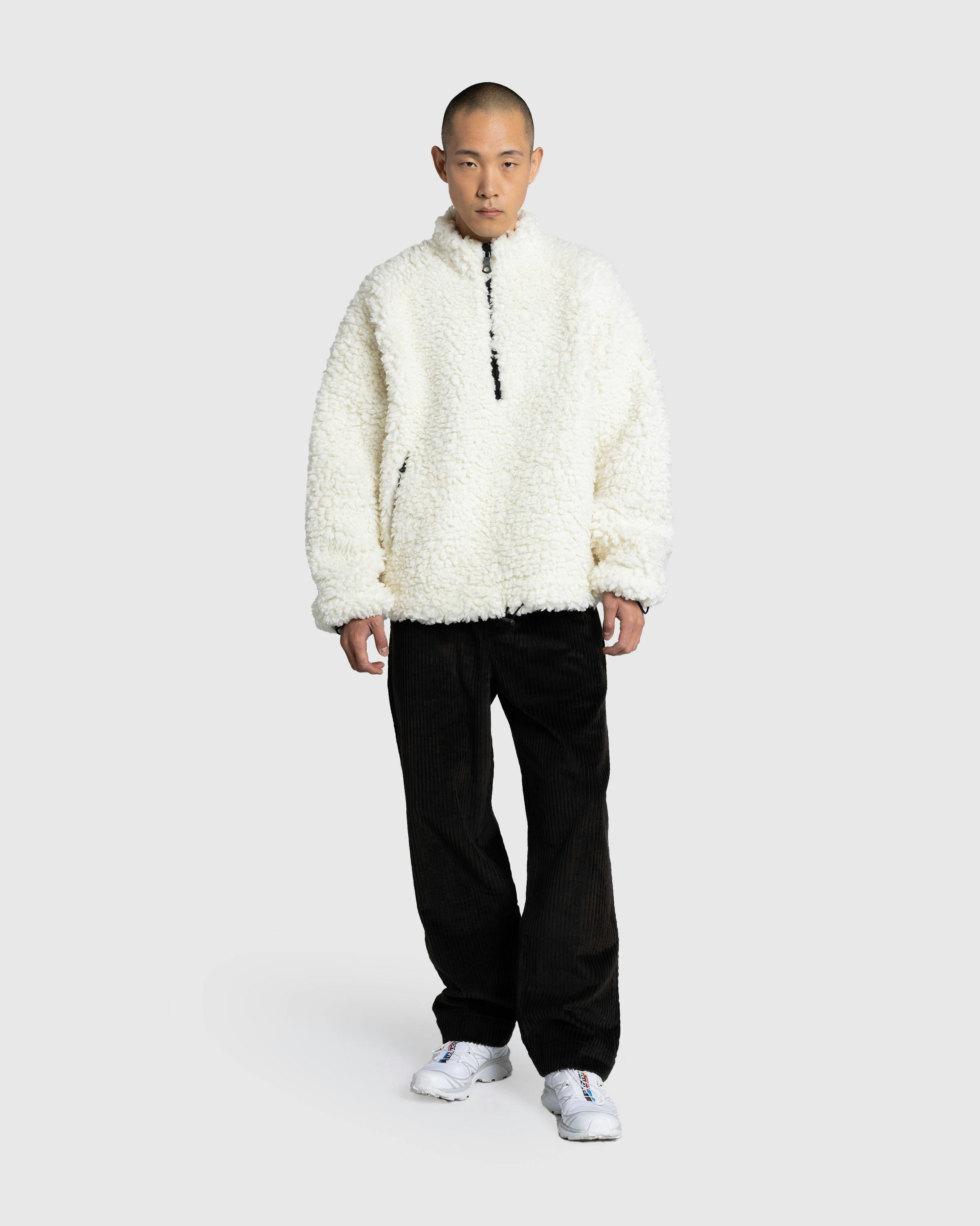 Meta Campania Collective – Jason Shearling Quarter-Zip Natural White - Fleece Jackets - White - Image 3