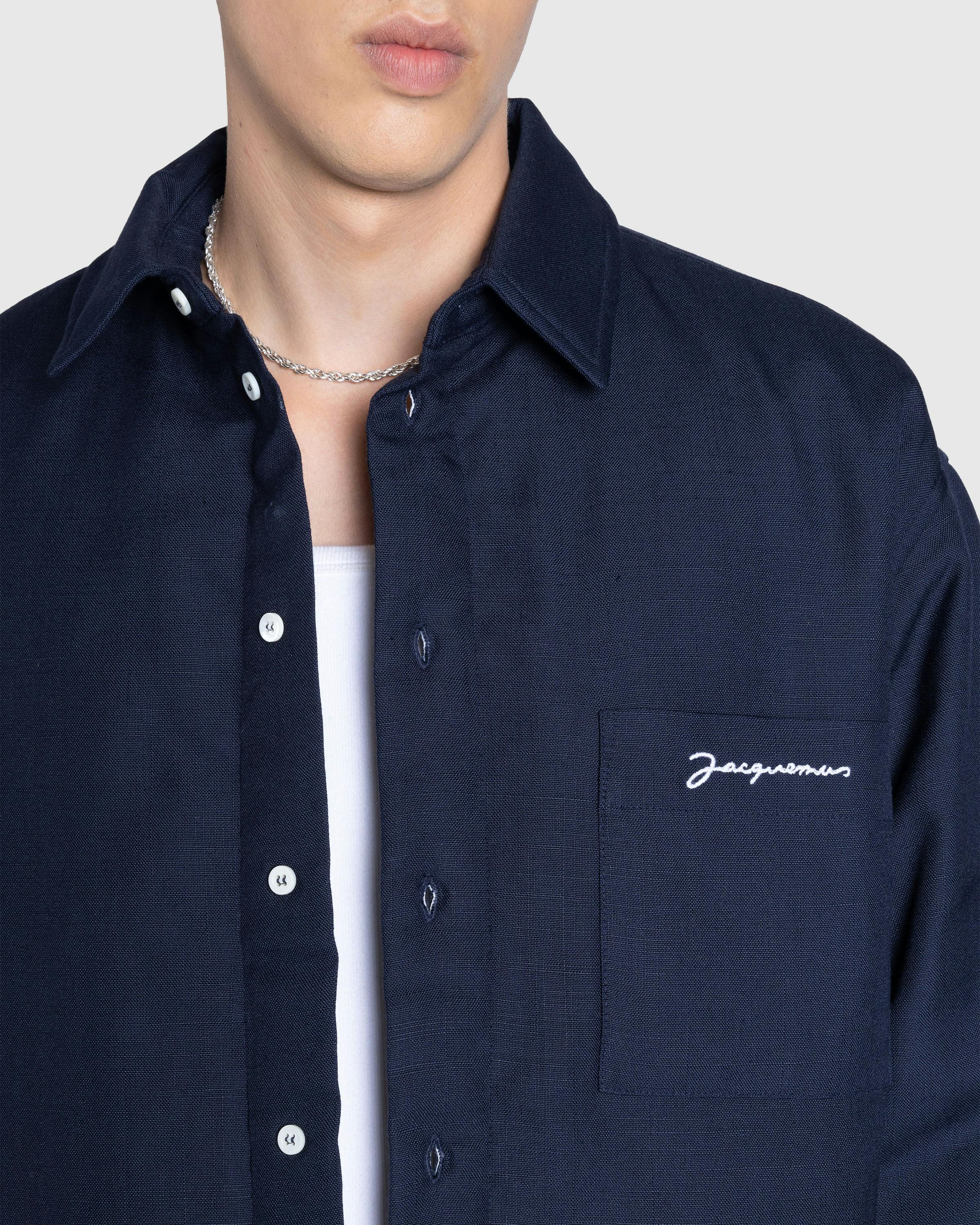 JACQUEMUS – La Chemise Boulanger Dark Navy - Overshirt - Blue - Image 5