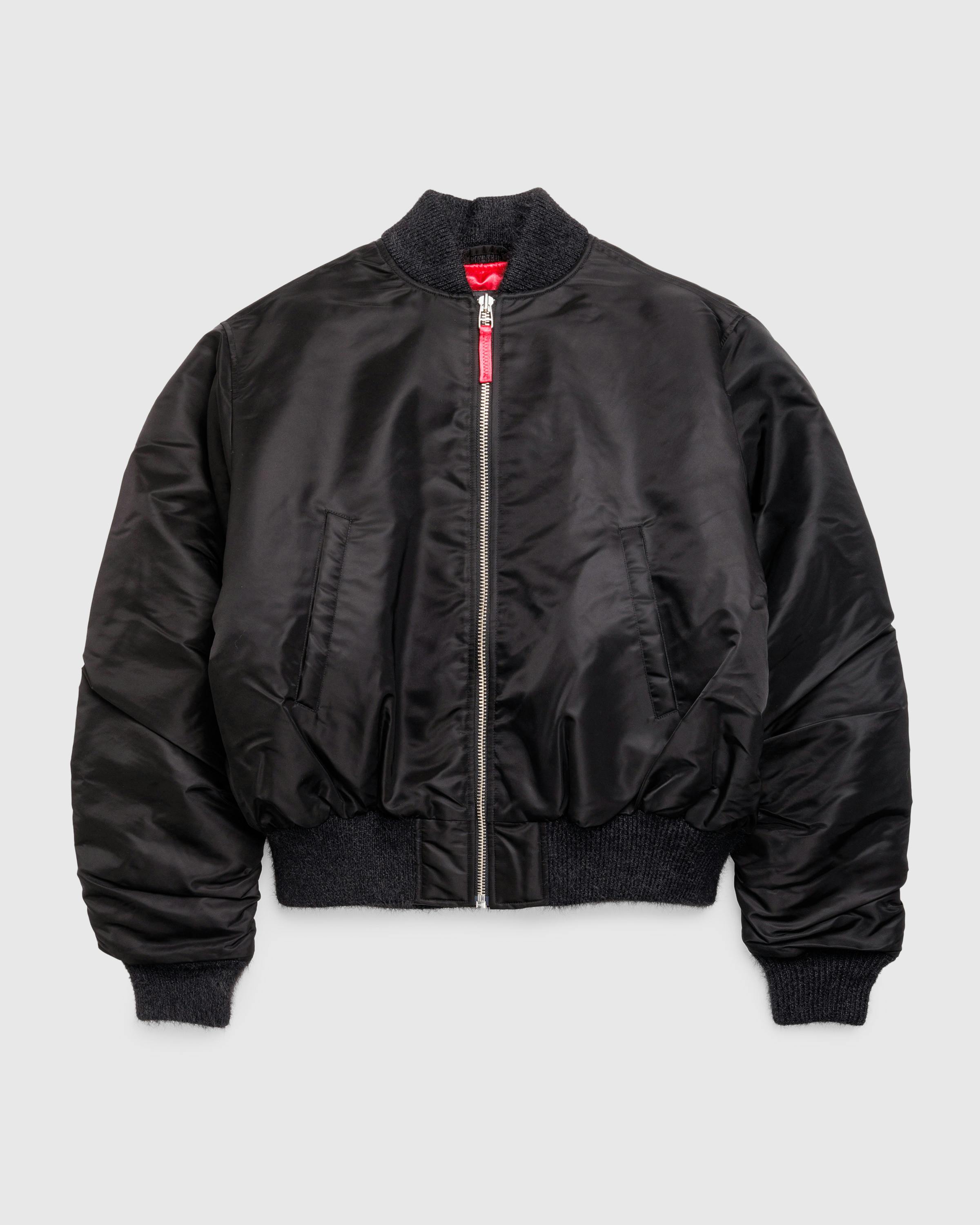 Stockholm Surfboard Club – Nylon Bomber Jacket Black - Bomber Jackets - Black - Image 1