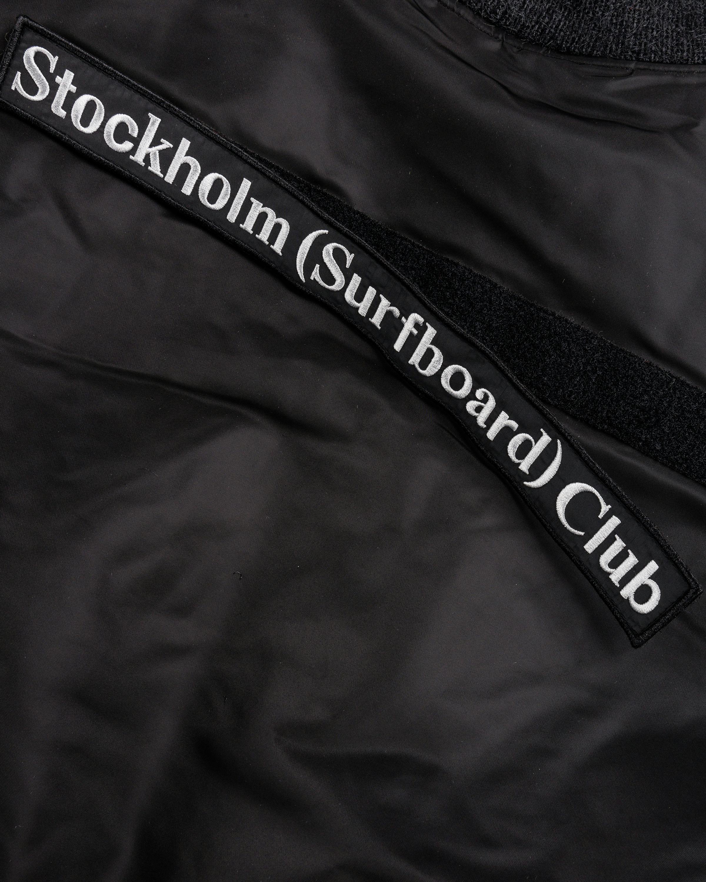 Stockholm Surfboard Club – Nylon Bomber Jacket Black - Bomber Jackets - Black - Image 5