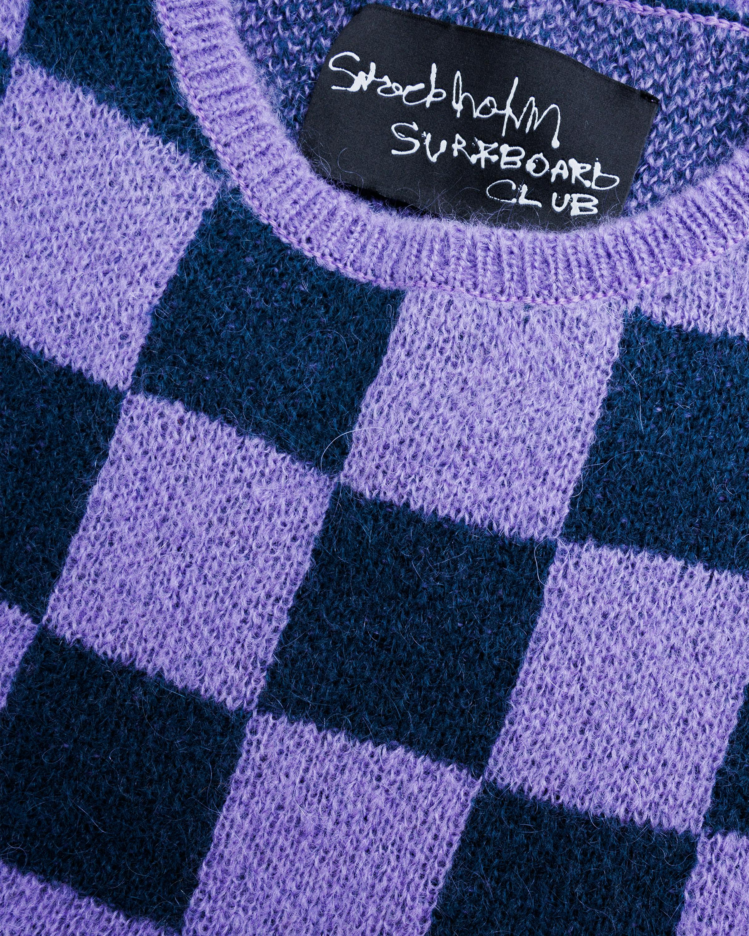 Stockholm Surfboard Club – Yoko Top Purple Check - Crewnecks - Purple - Image 3