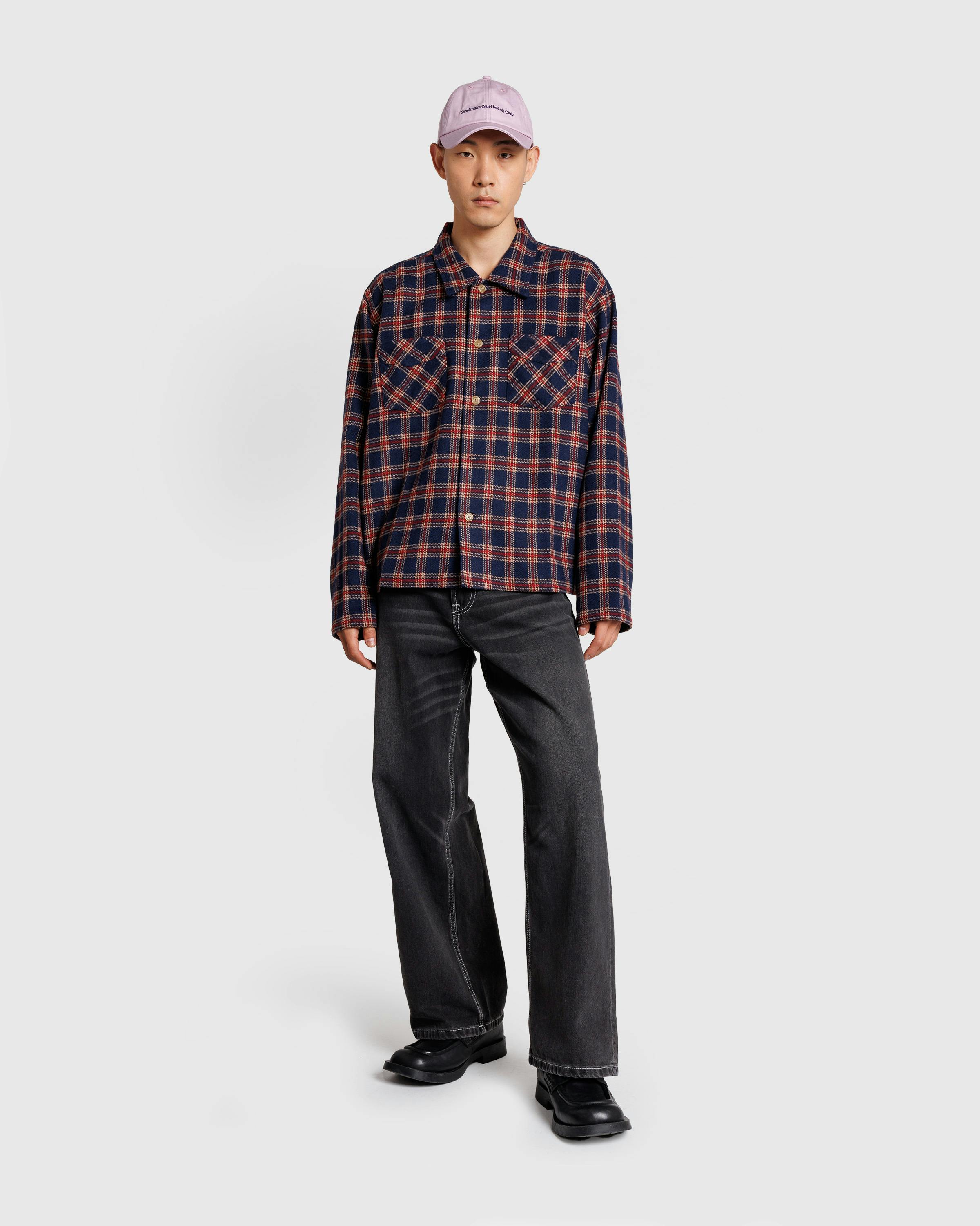 Stockholm Surfboard Club – Club Overshirt Red Blue Check - Overshirt - Multi - Image 3