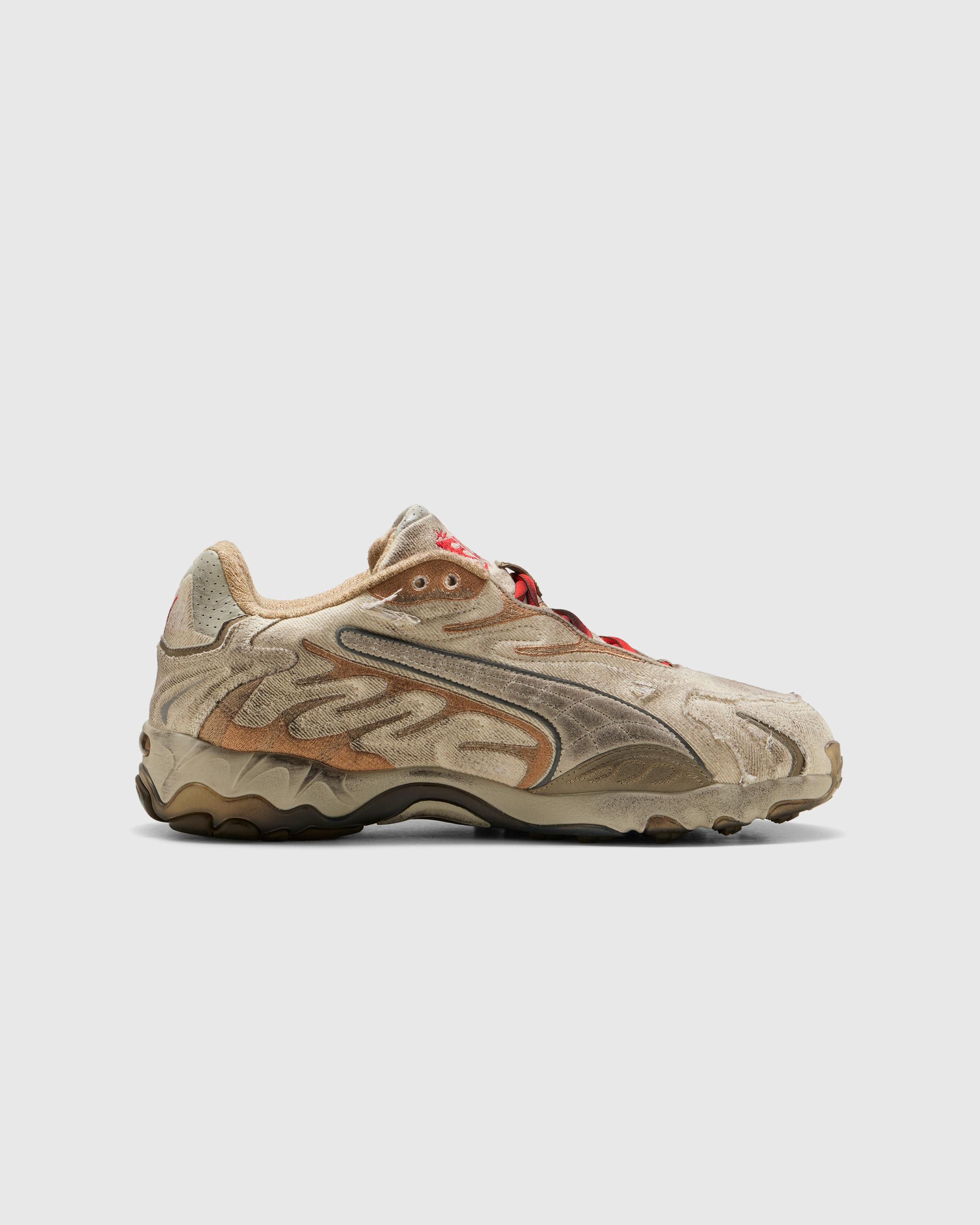 Puma x A$AP Rocky – Inhale Distressed Canvas Alpine Snow Silver Sand Dune - Low Top Sneakers - Brown - Image 1