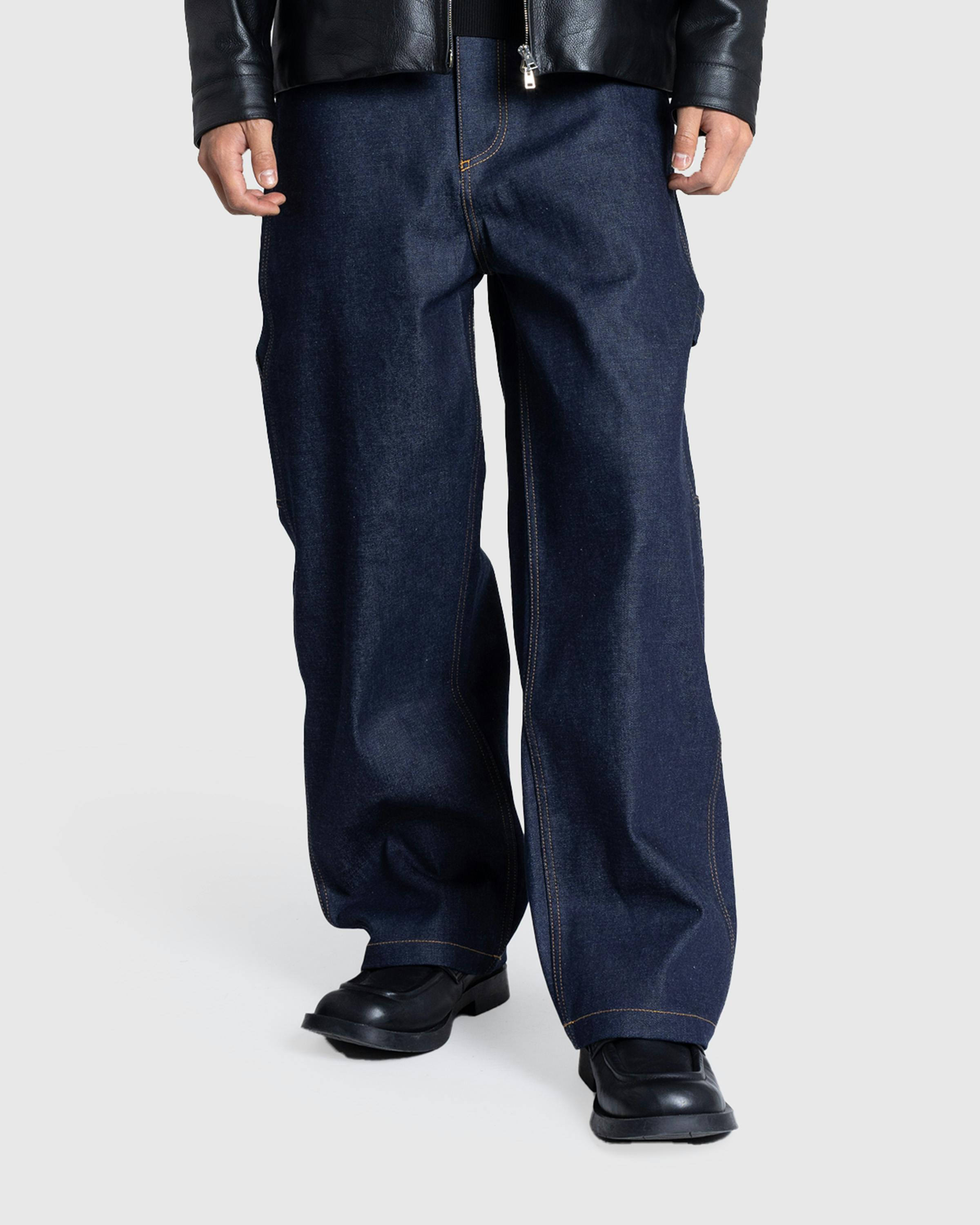 Meta Campania Collective – Frankie Raw Denim Straight Leg Workwear Trousers Midnight Blue - Denim - Blue - Image 2