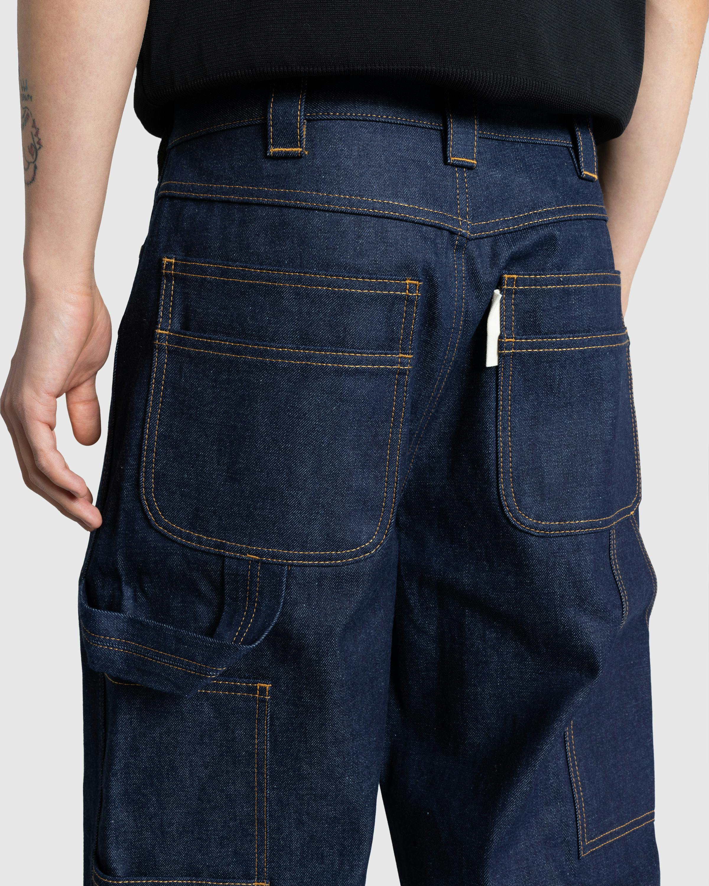 Meta Campania Collective – Frankie Raw Denim Straight Leg Workwear Trousers Midnight Blue - Denim - Blue - Image 4