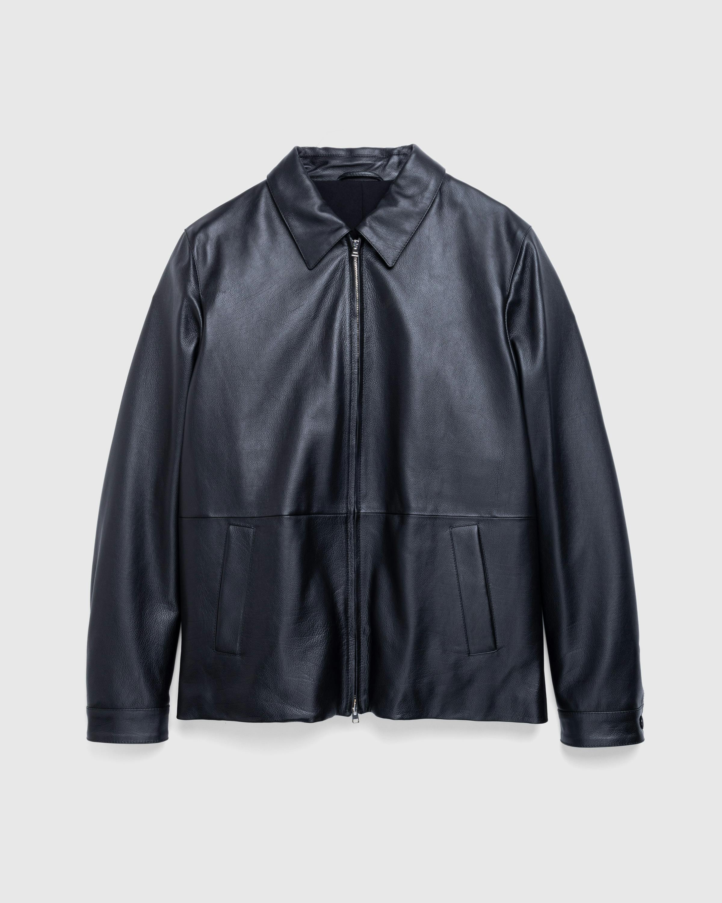 Meta Campania Collective – Owen Calf Leather Coaching Jacket Black - Leather Jackets - Black - Image 1