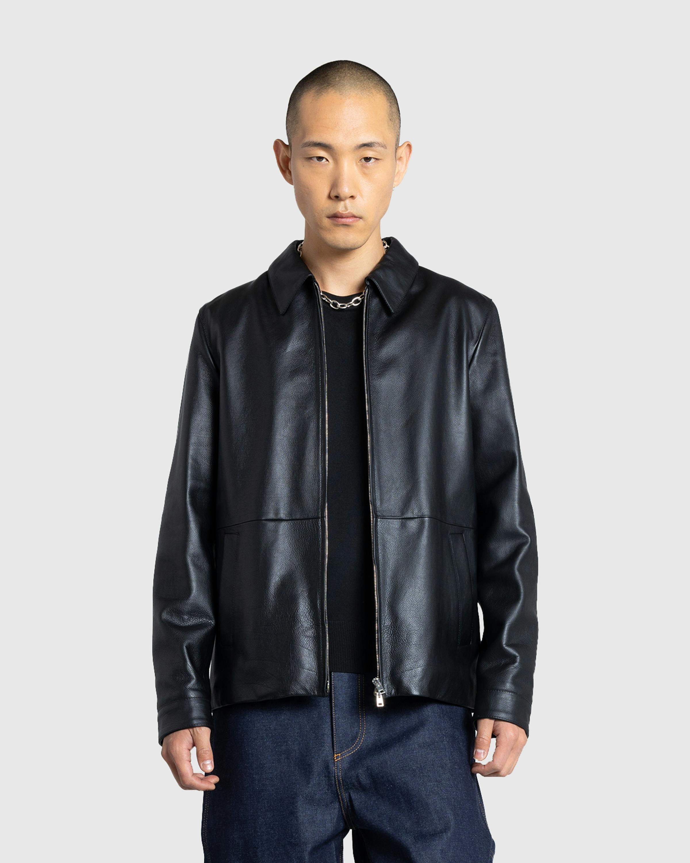 Meta Campania Collective – Owen Calf Leather Coaching Jacket Black - Leather Jackets - Black - Image 2