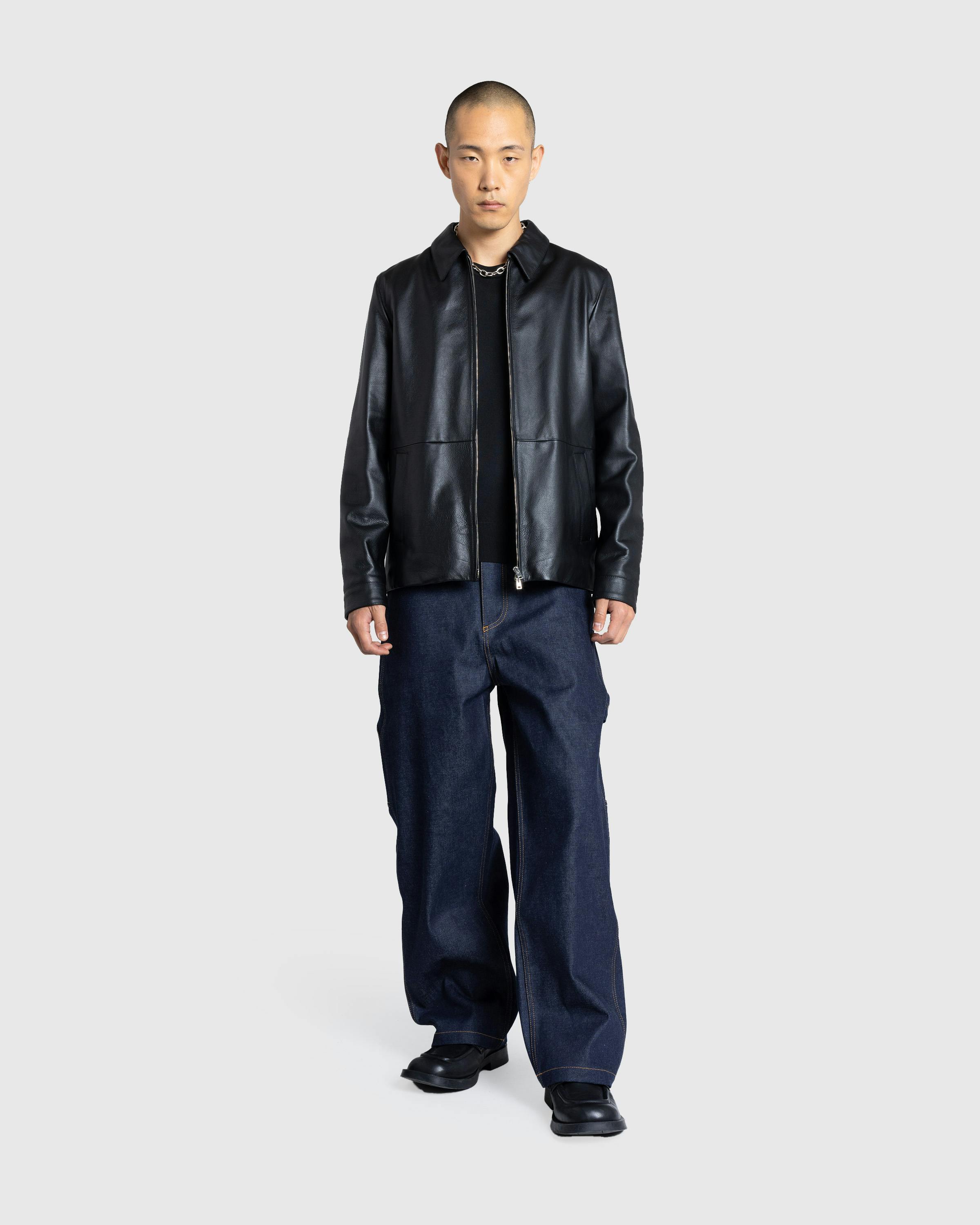 Meta Campania Collective – Owen Calf Leather Coaching Jacket Black - Leather Jackets - Black - Image 3