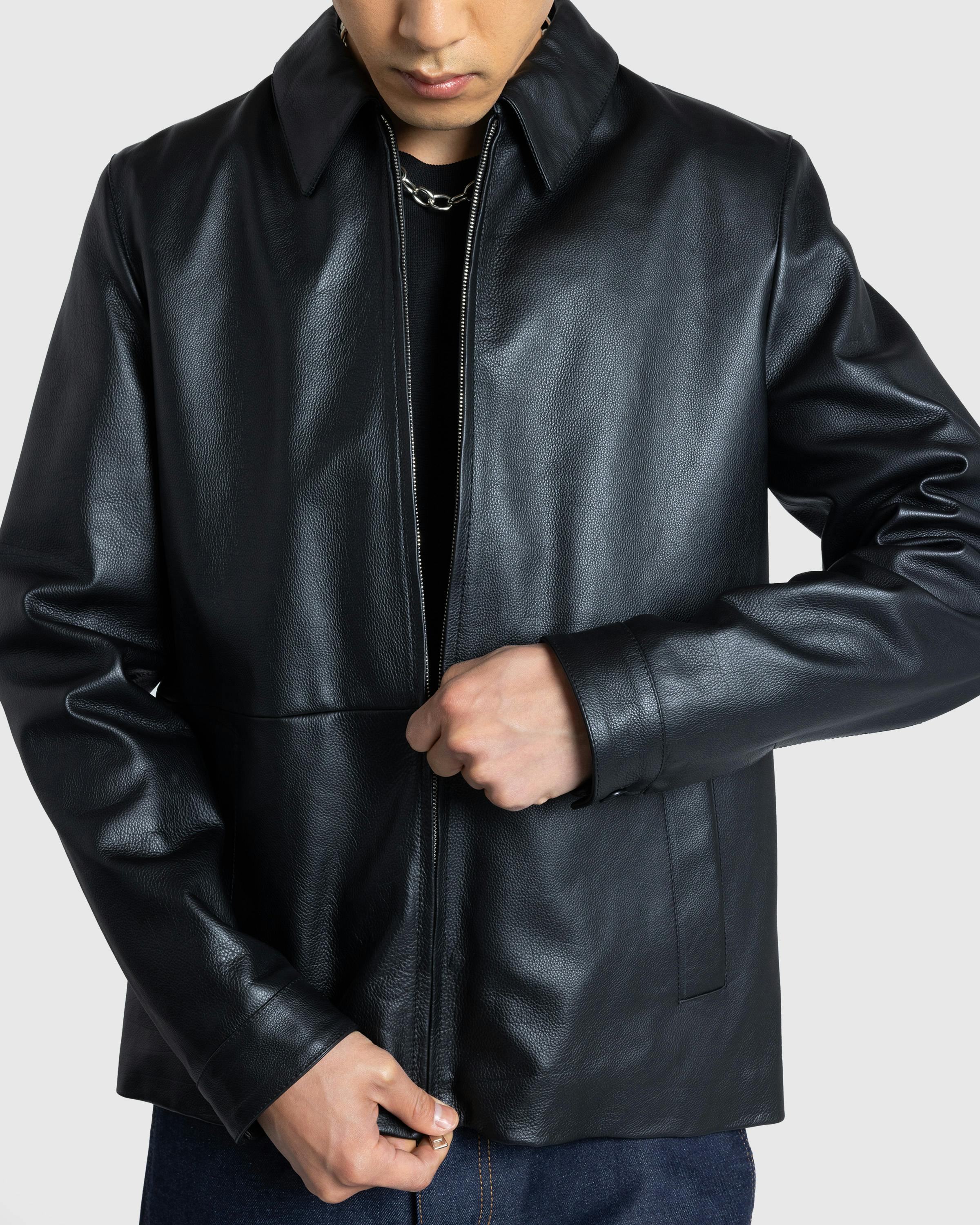 Meta Campania Collective – Owen Calf Leather Coaching Jacket Black - Leather Jackets - Black - Image 5