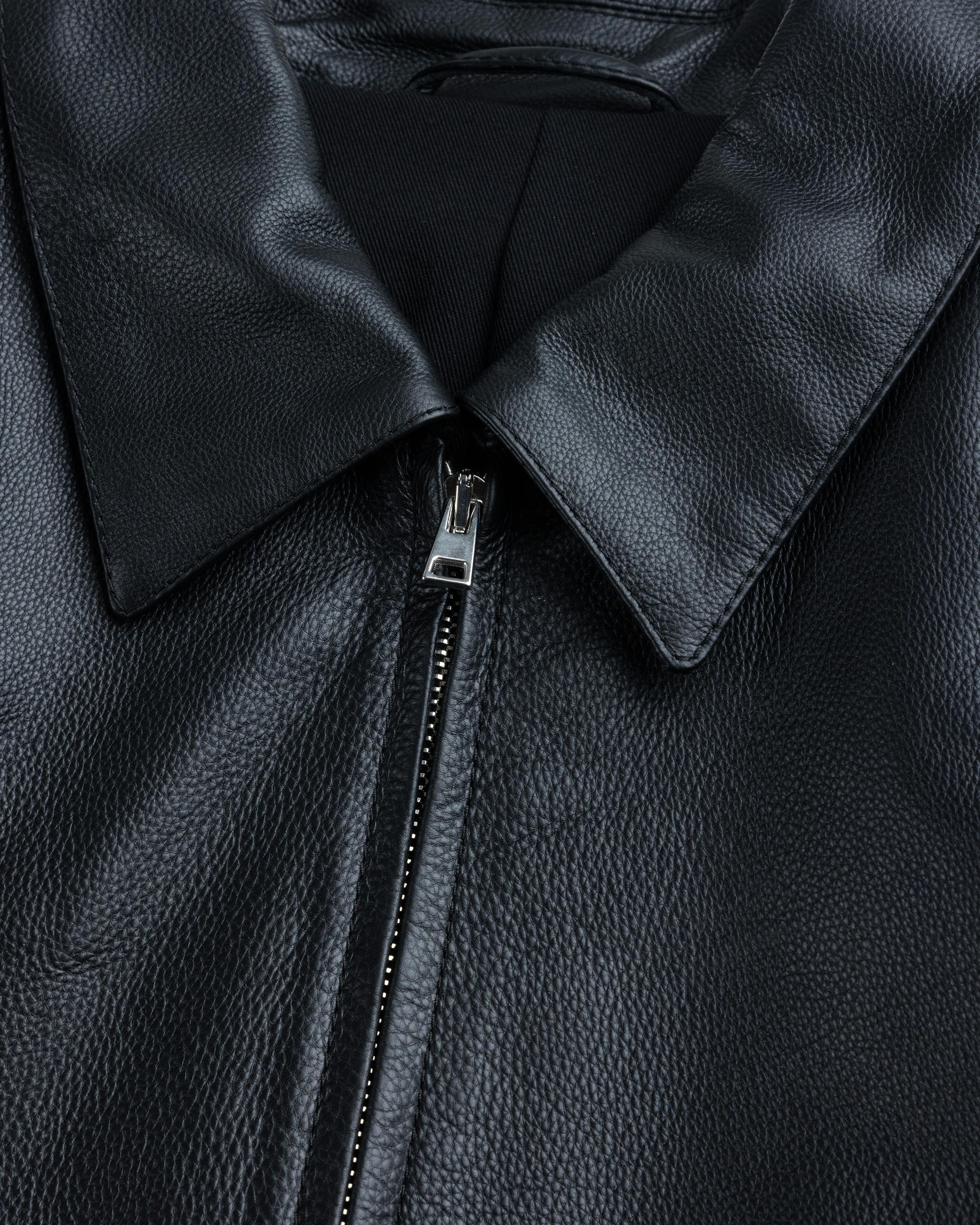 Meta Campania Collective – Owen Calf Leather Coaching Jacket Black - Leather Jackets - Black - Image 7