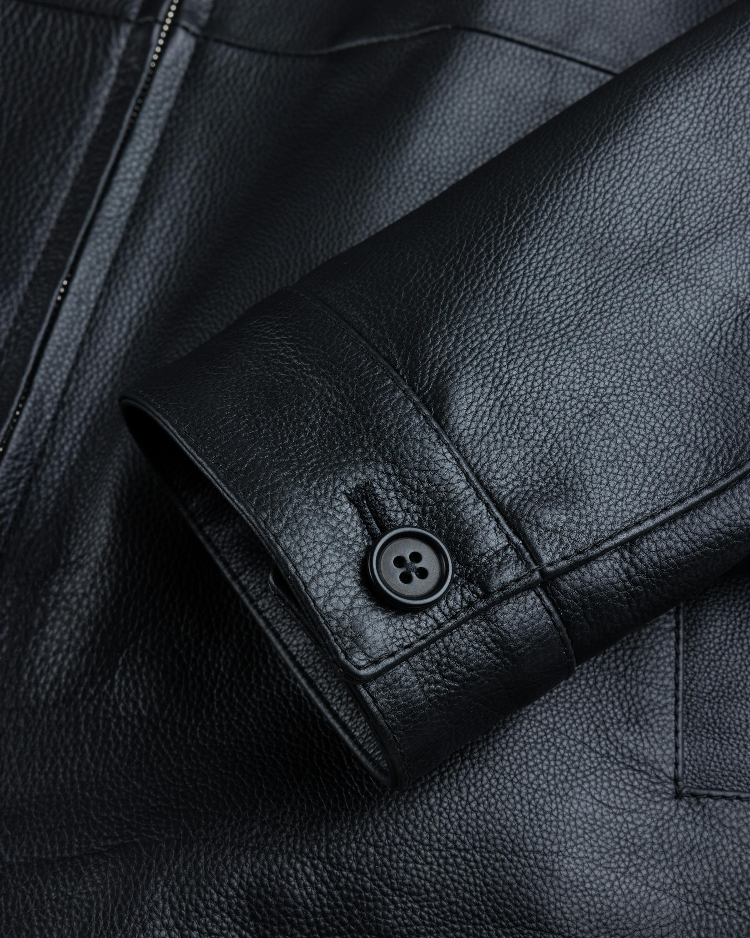 Meta Campania Collective – Owen Calf Leather Coaching Jacket Black - Leather Jackets - Black - Image 6