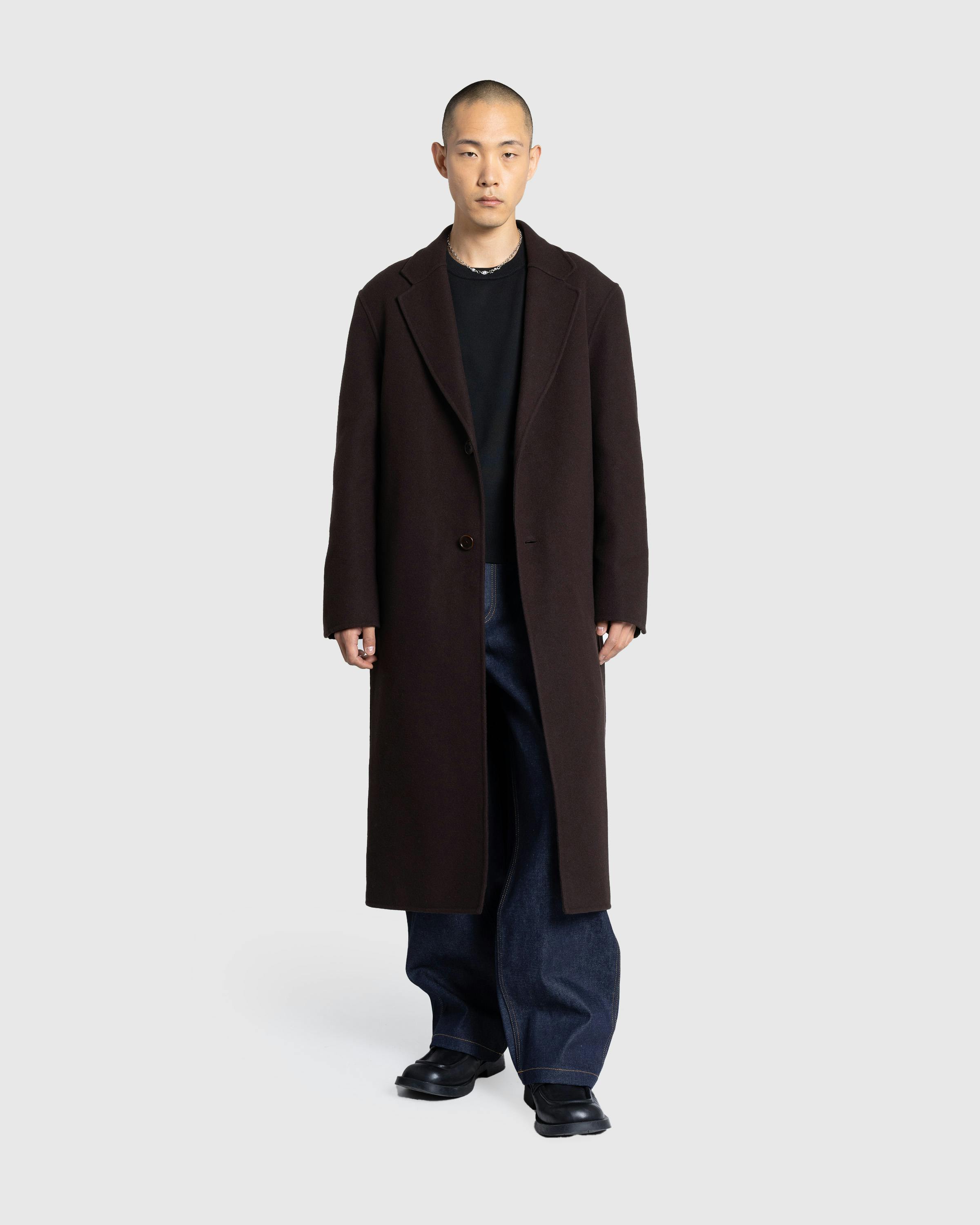 Meta Campania Collective – Hugo Long Wool Coat Dark Chocolate Brown - Coats - Brown - Image 2