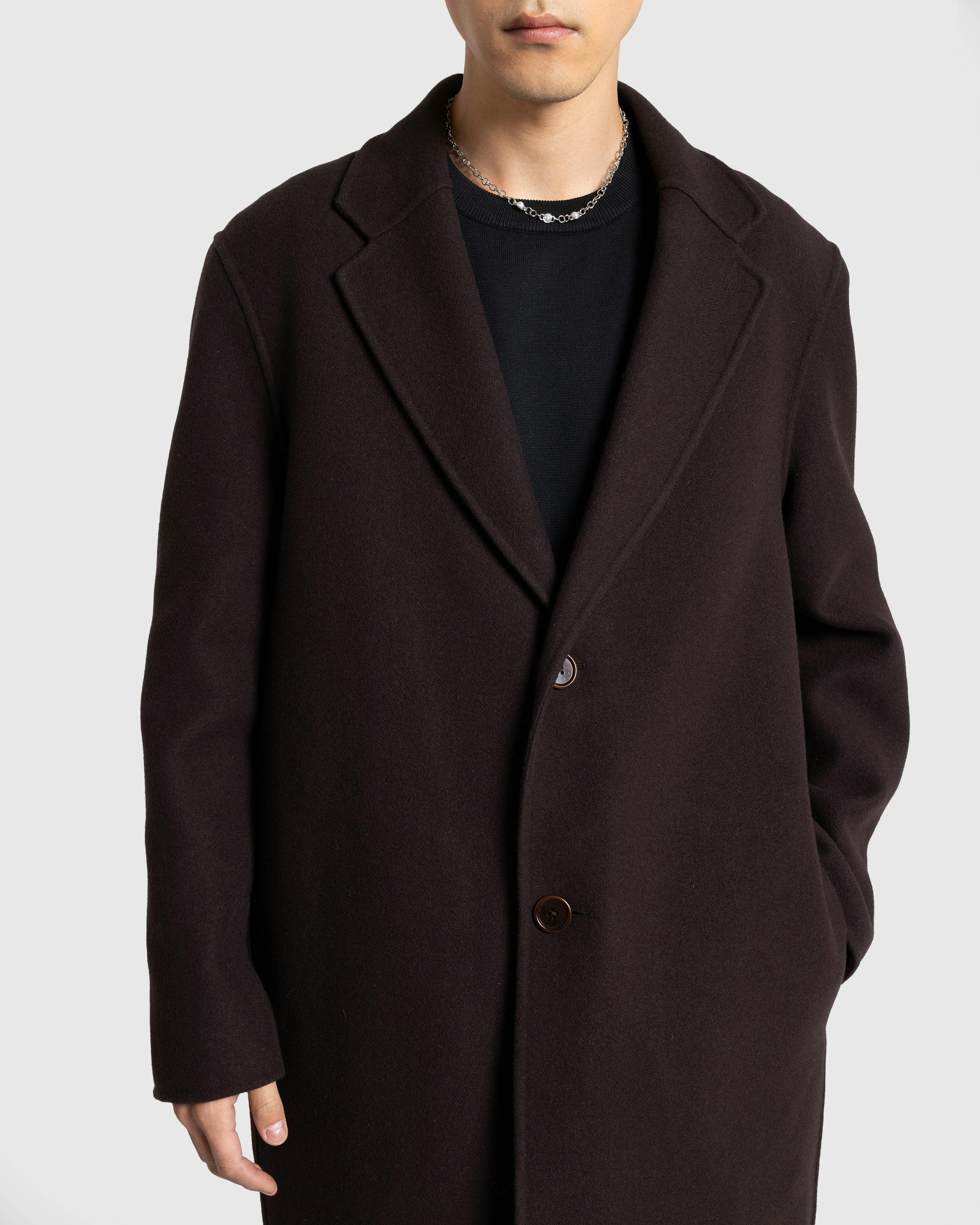 Meta Campania Collective – Hugo Long Wool Coat Dark Chocolate Brown - Coats - Brown - Image 3