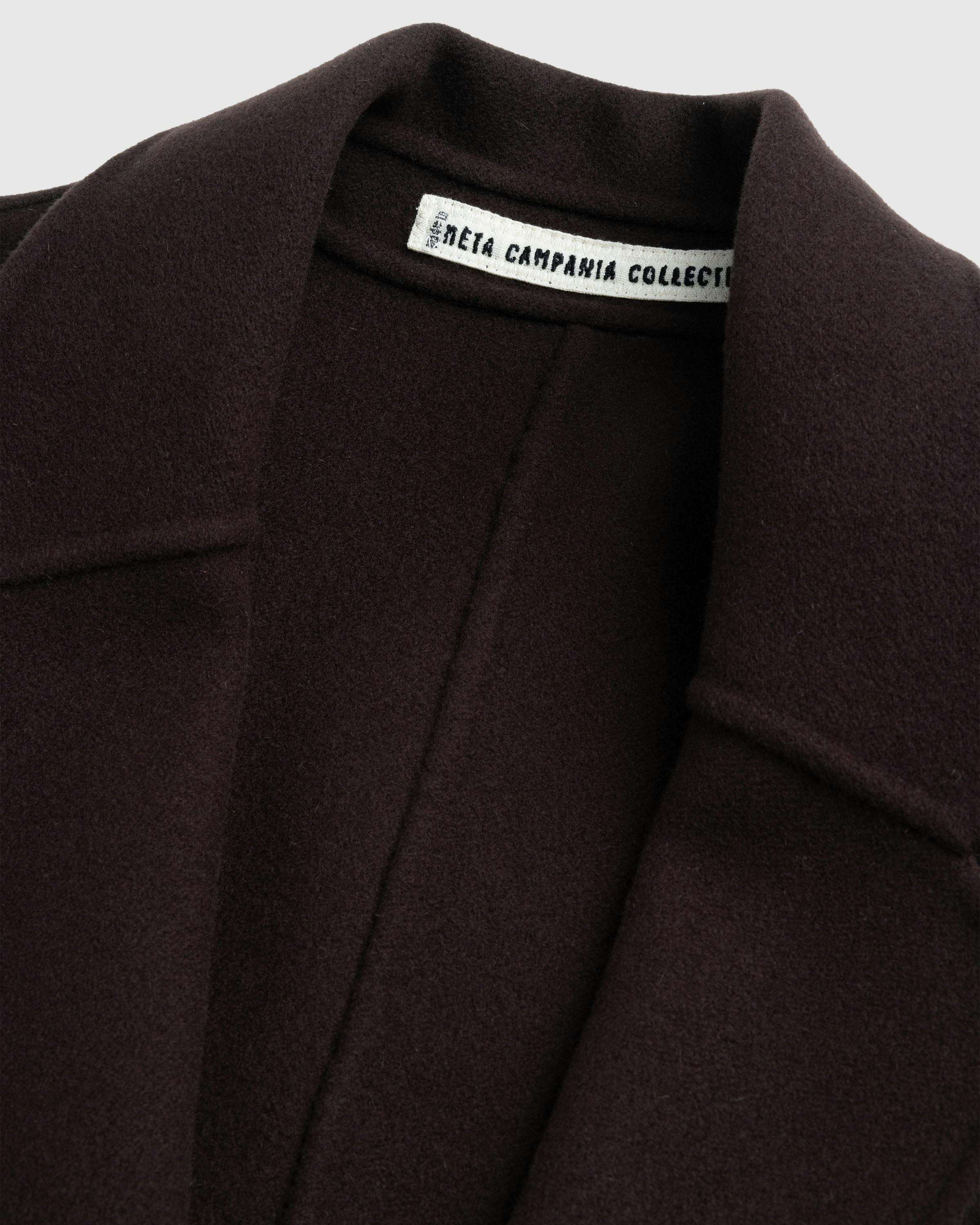 Meta Campania Collective – Hugo Long Wool Coat Dark Chocolate Brown - Coats - Brown - Image 5