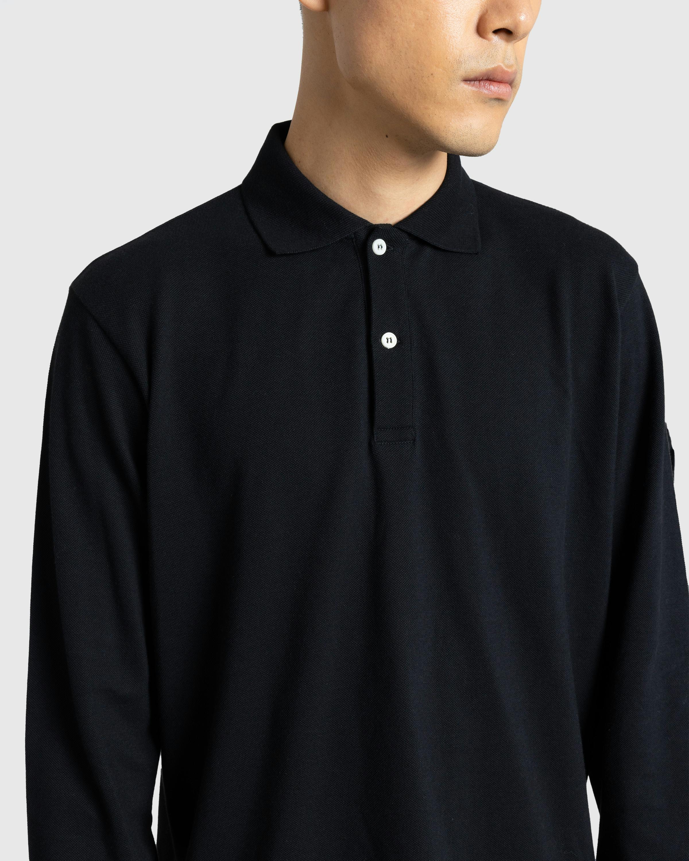 Meta Campania Collective – Frank Long-Sleeve Jersey Cotton Piquet Polo Black - Polos - Black - Image 4