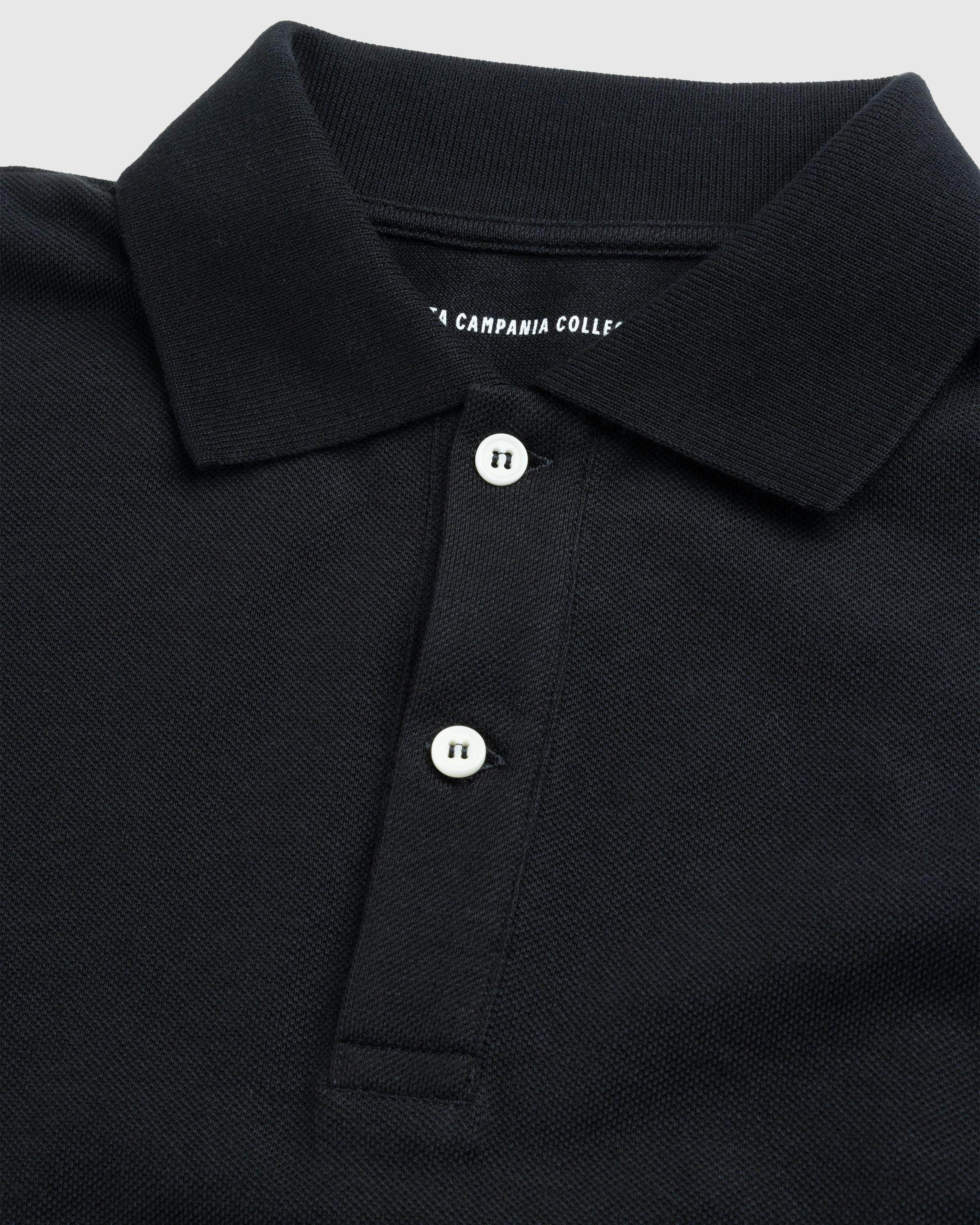 Meta Campania Collective – Frank Long-Sleeve Jersey Cotton Piquet Polo Black - Polos - Black - Image 7